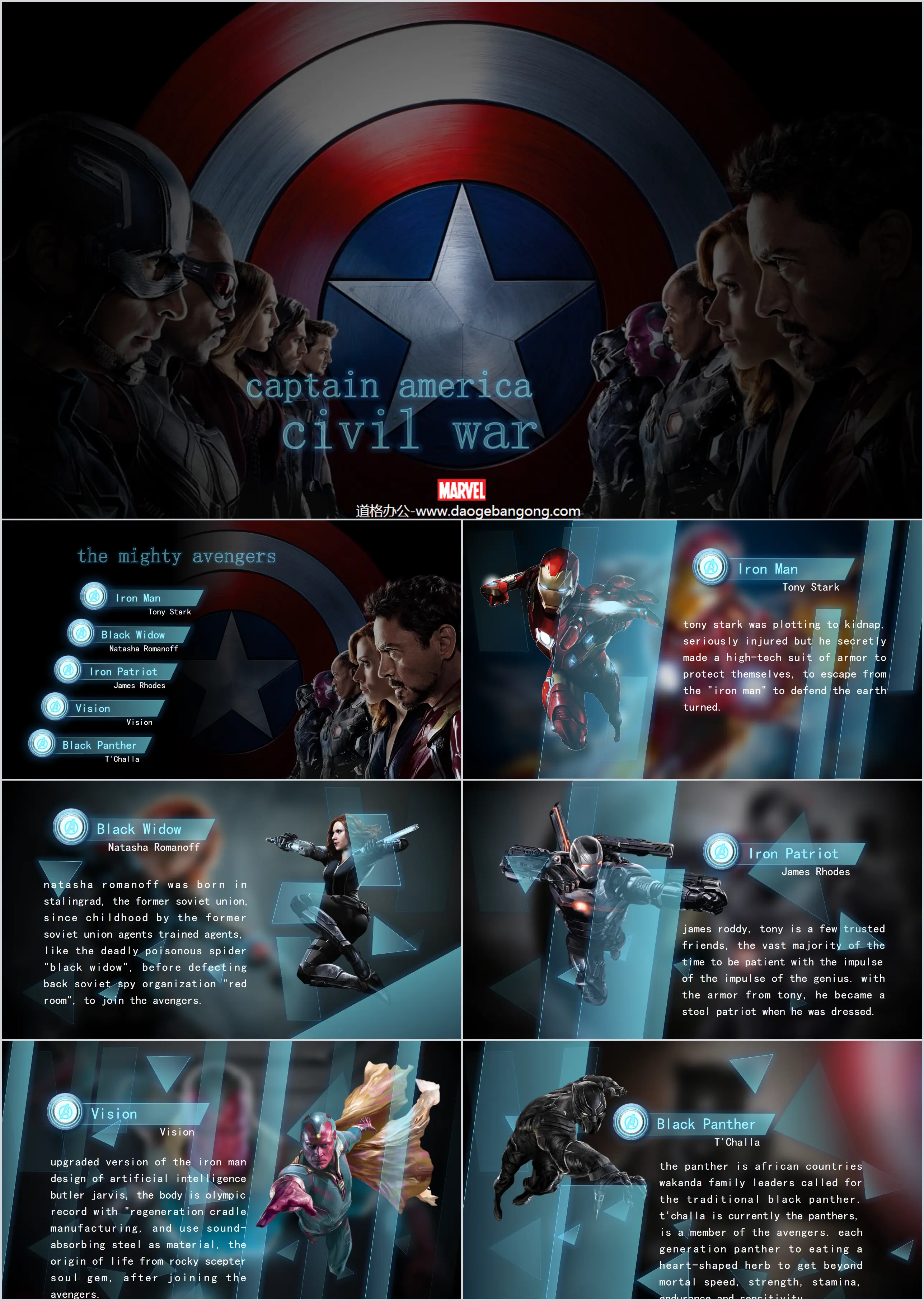 Civil War Godly Avengers PPT Template