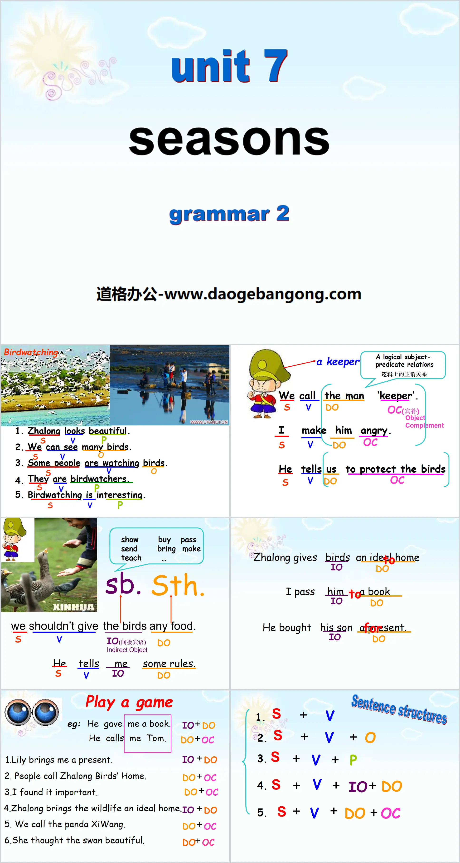 "Seasons"GrammarPPT courseware