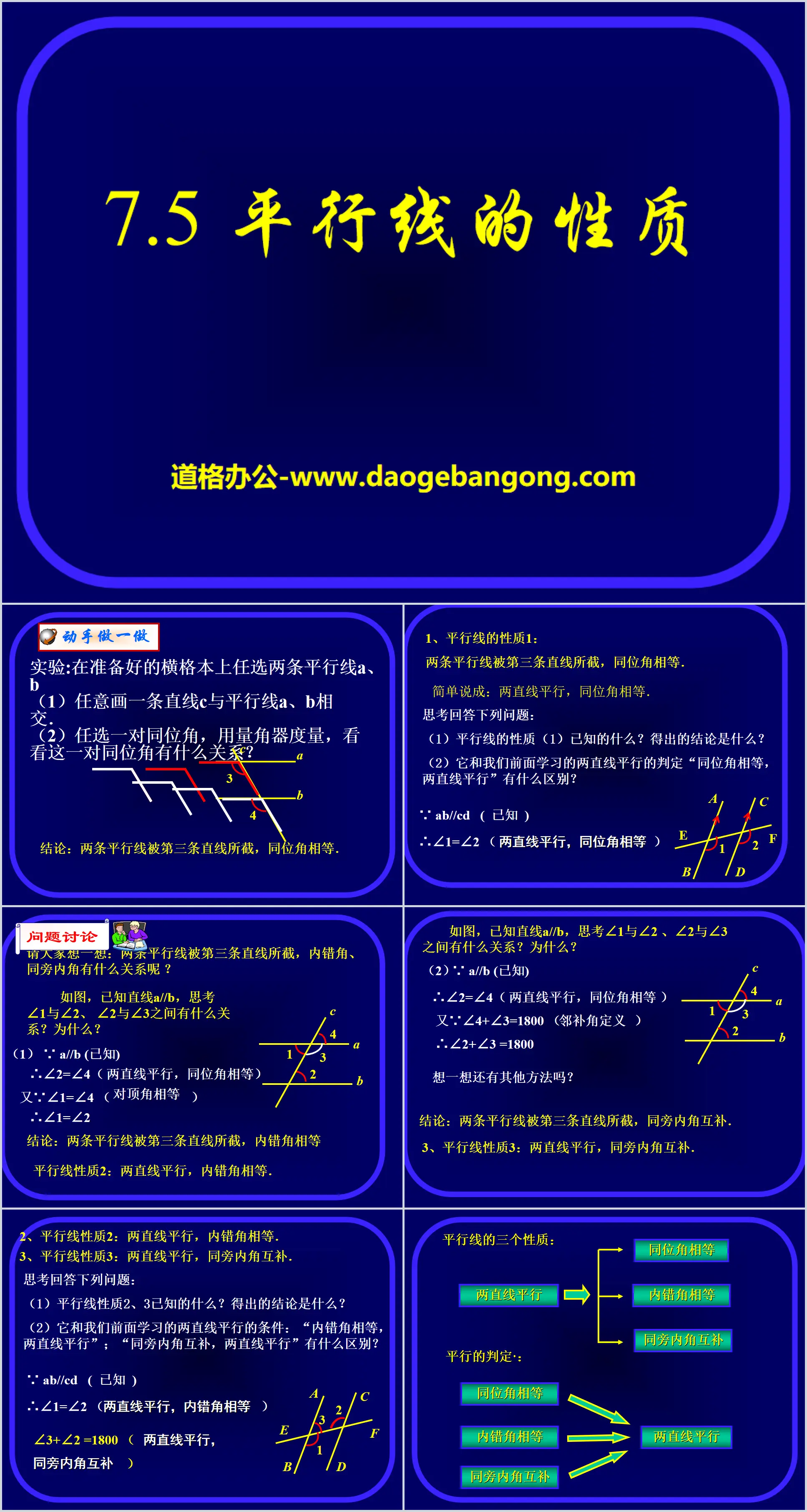 《平行線的性質》PPT課件下載