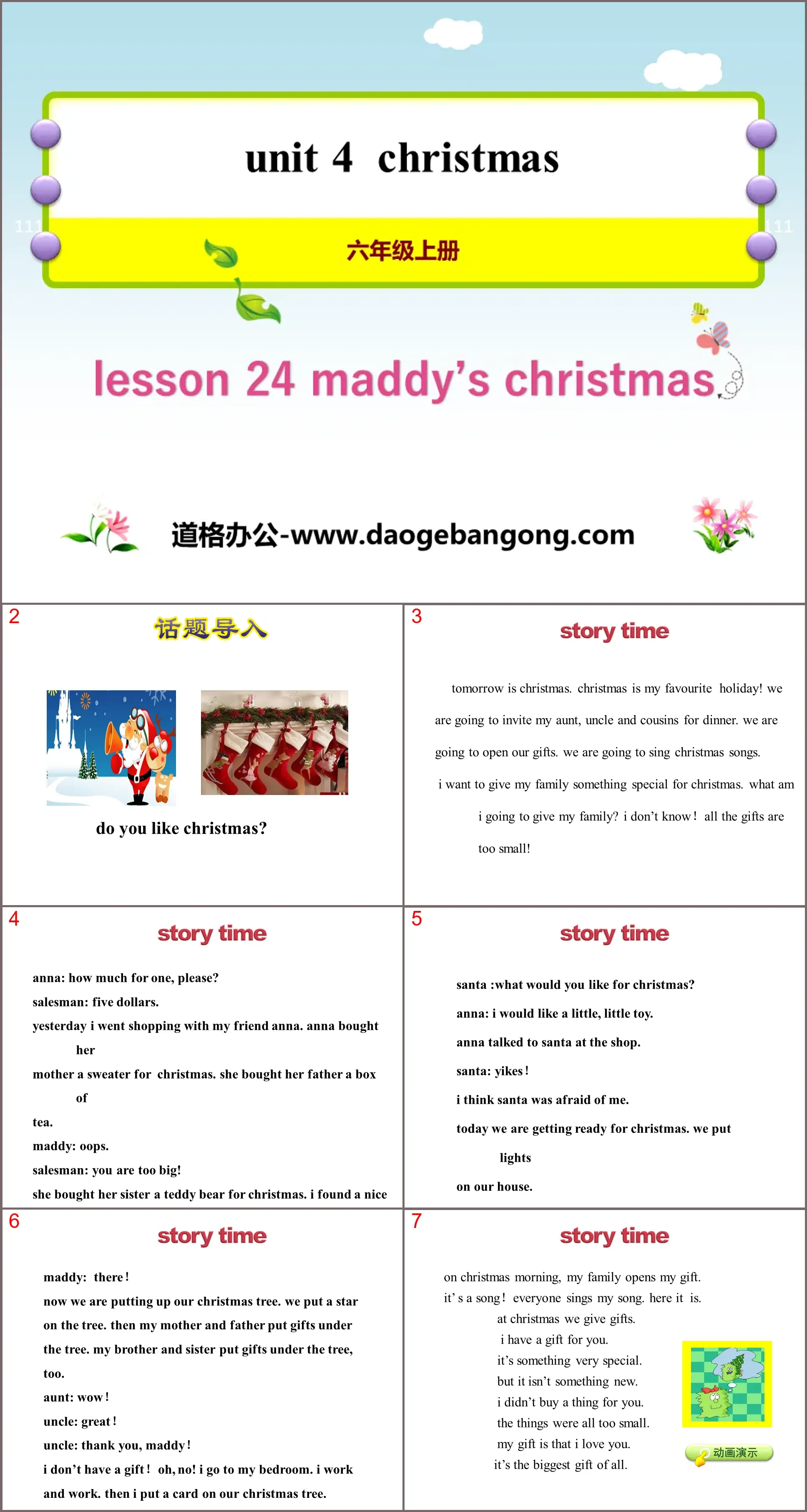 Didacticiel pédagogique PPT de Noël "Maddy's Christmas"