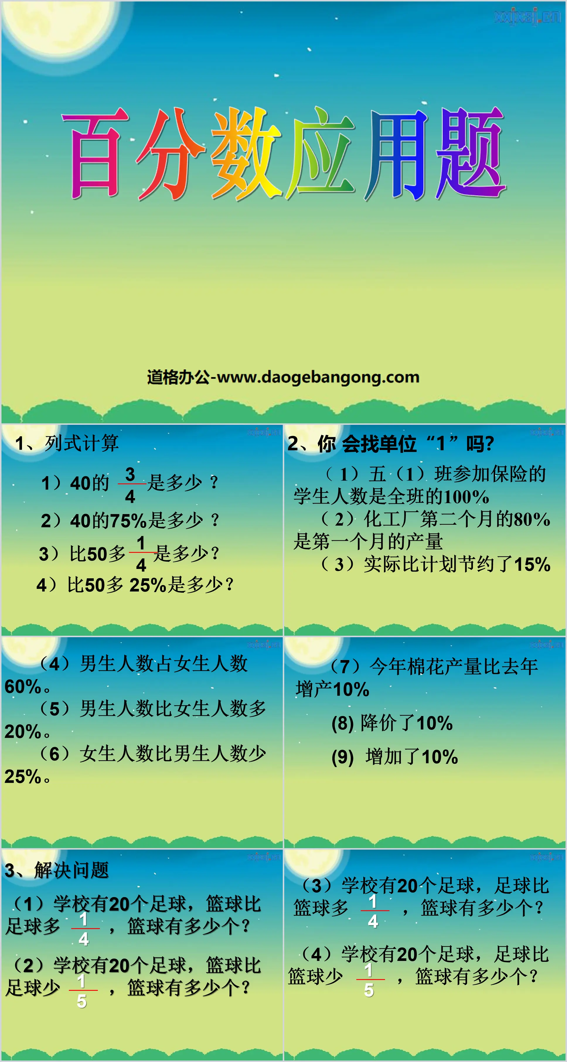 《百分數應用題》認識百分數PPT課件