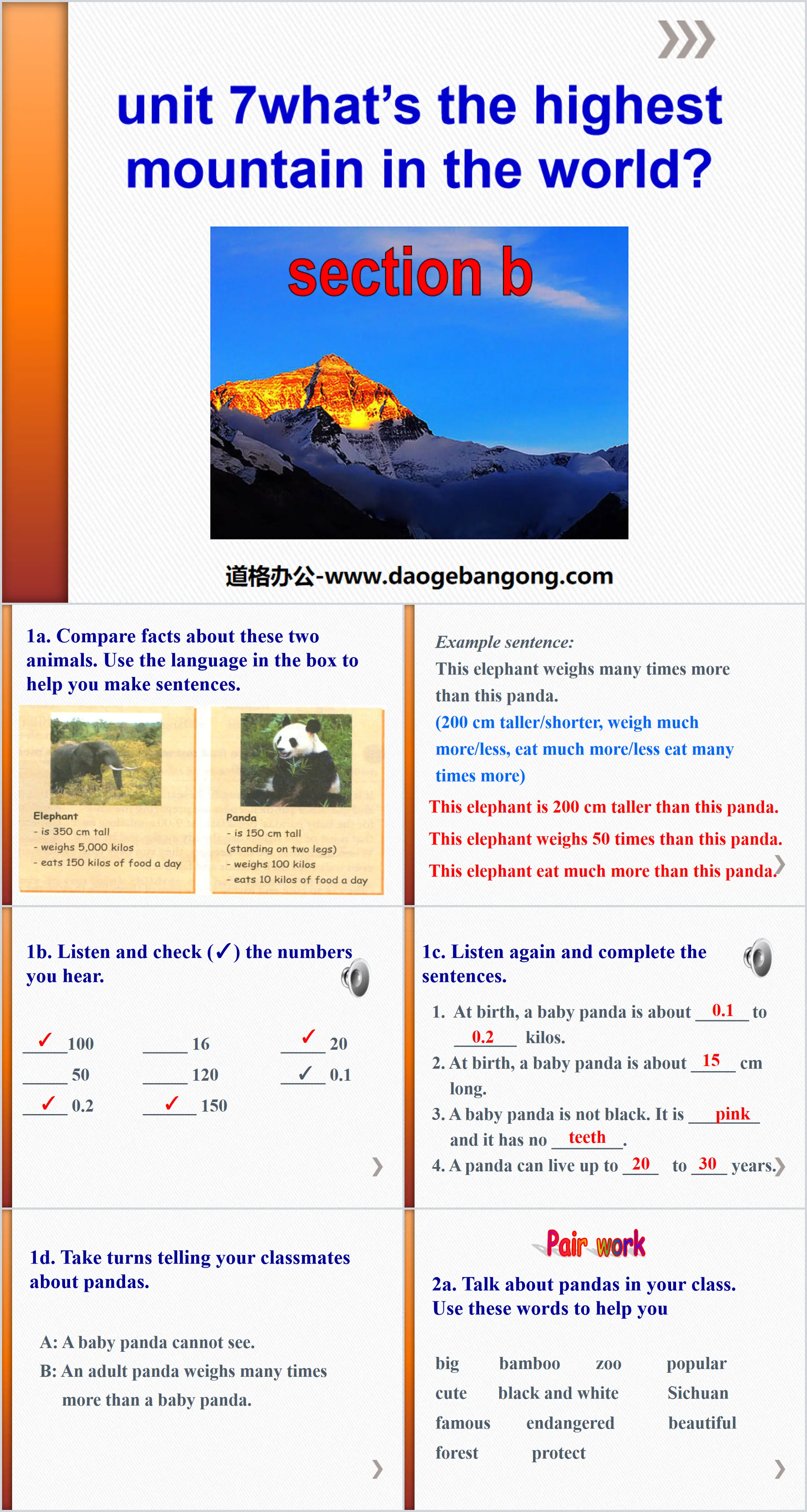 « Quelle est la plus haute montagne du monde ? » Présentation PPT 7