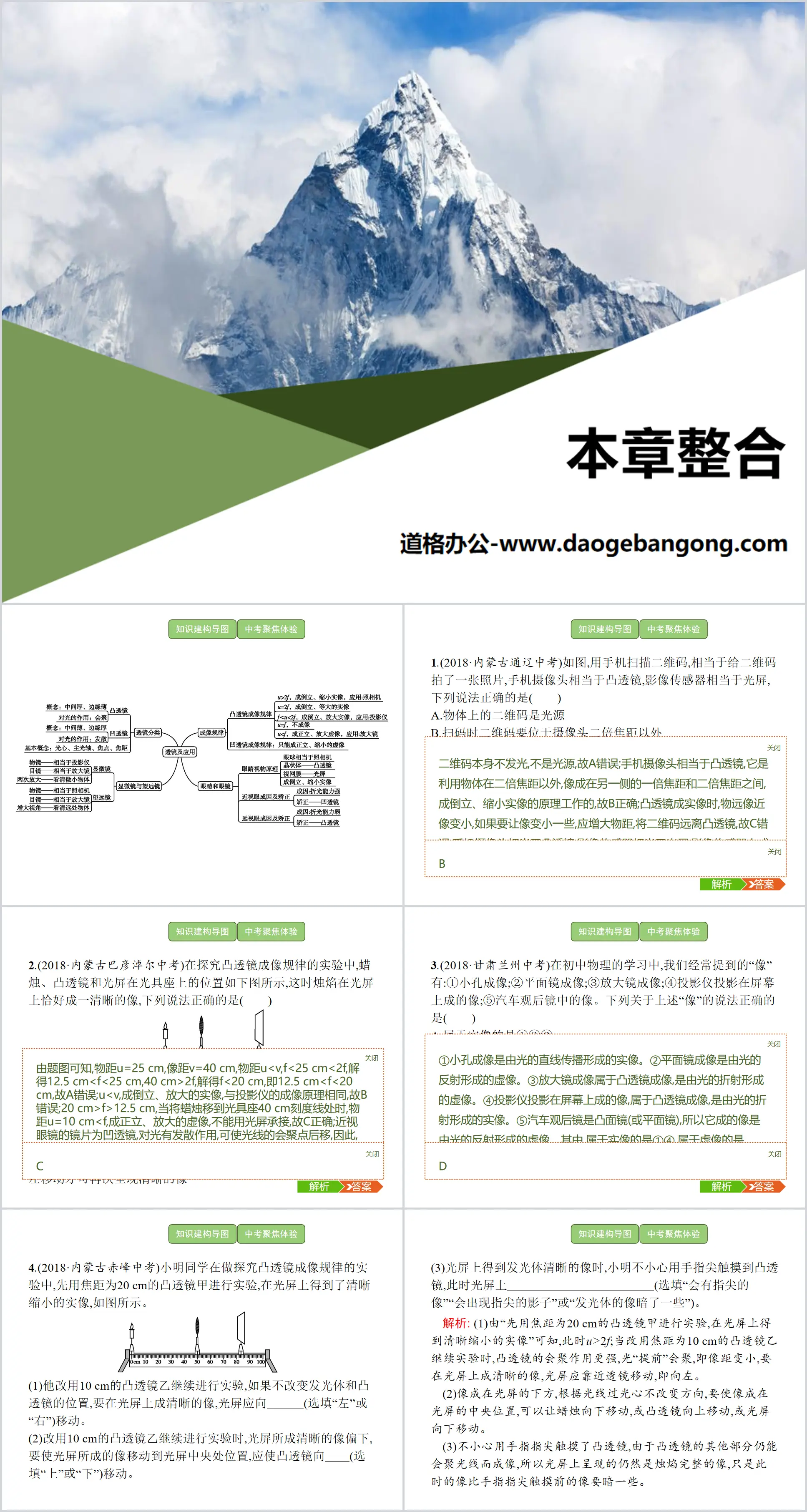 《本章整合》透镜及其应用PPT
