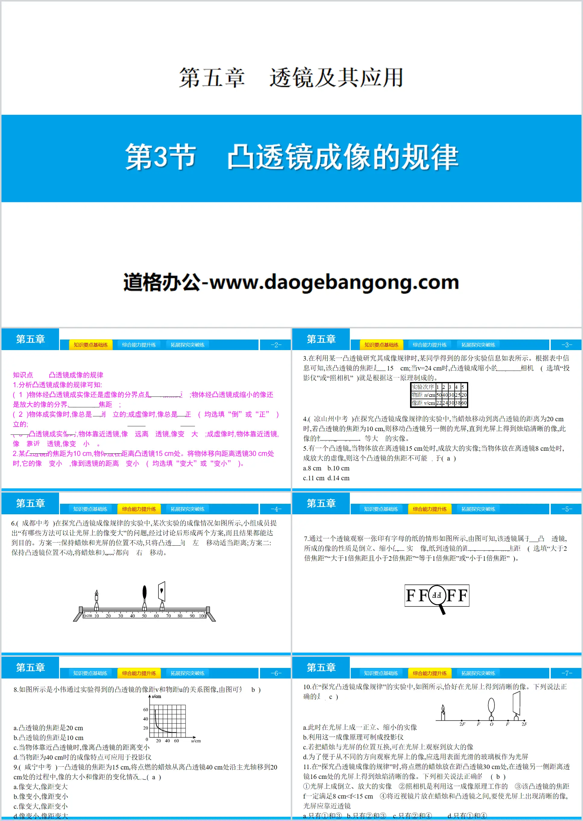 《凸透镜成像的规律》透镜及其应用PPT下载
