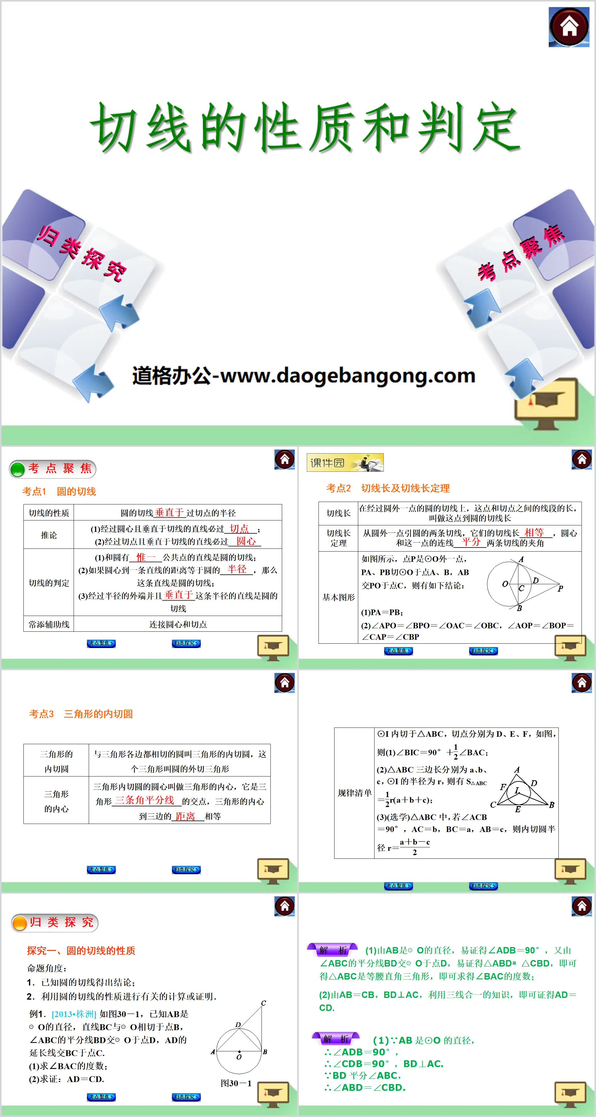 《切线的性质和判定》PPT课件
