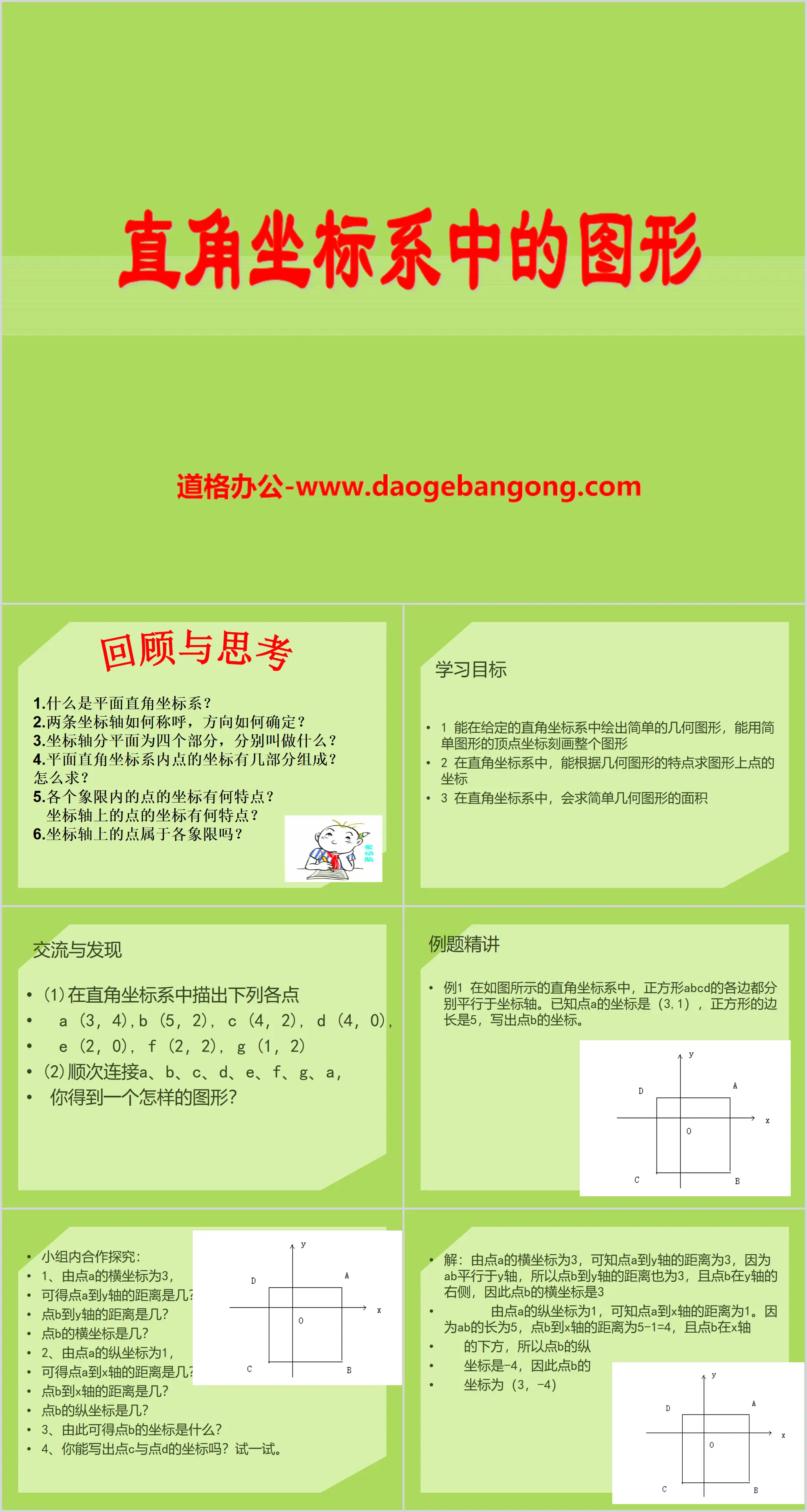 "Graphics in Cartesian Coordinate System" PPT courseware