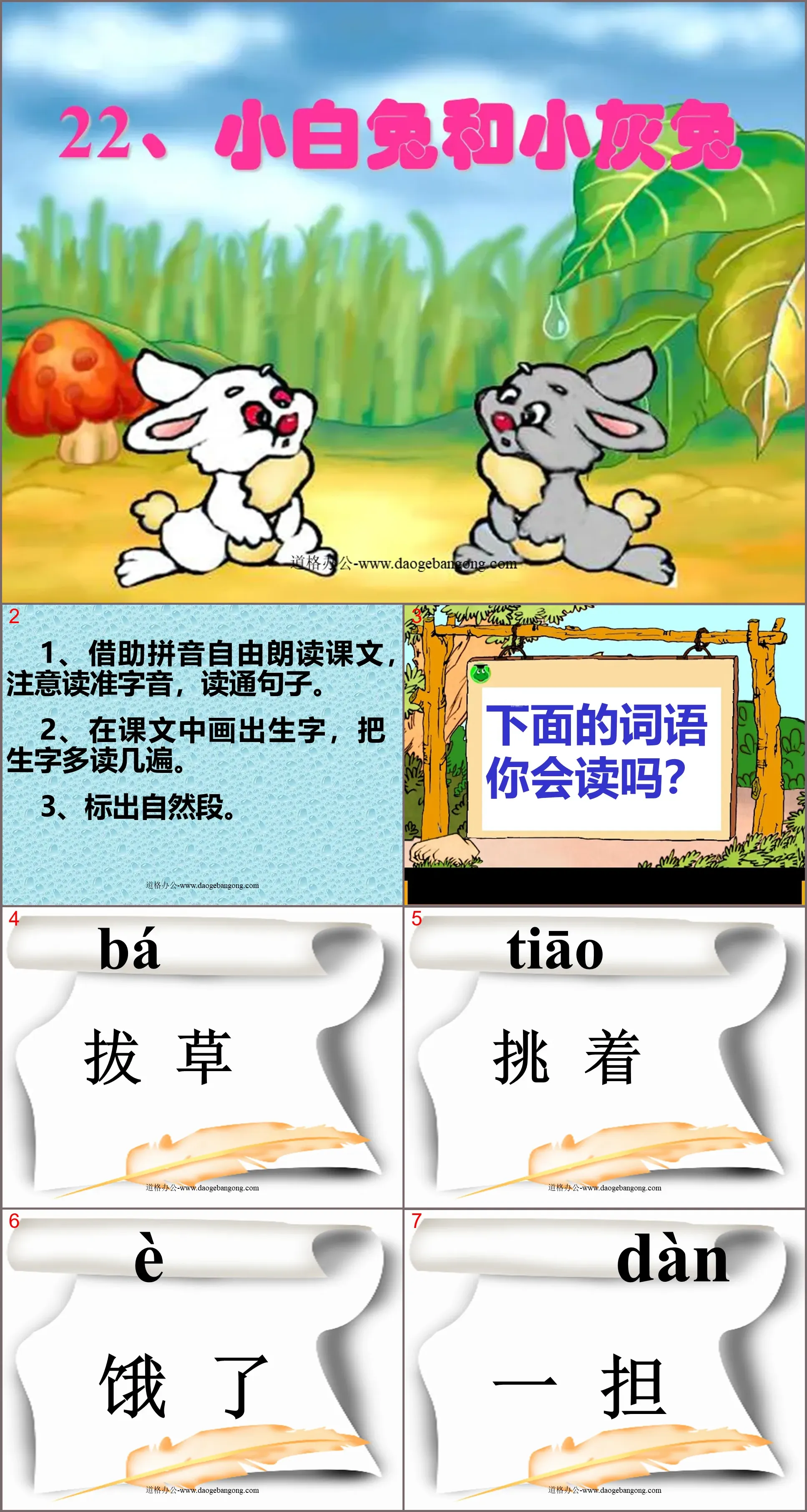 《小白兔與小灰兔》PPT課件2