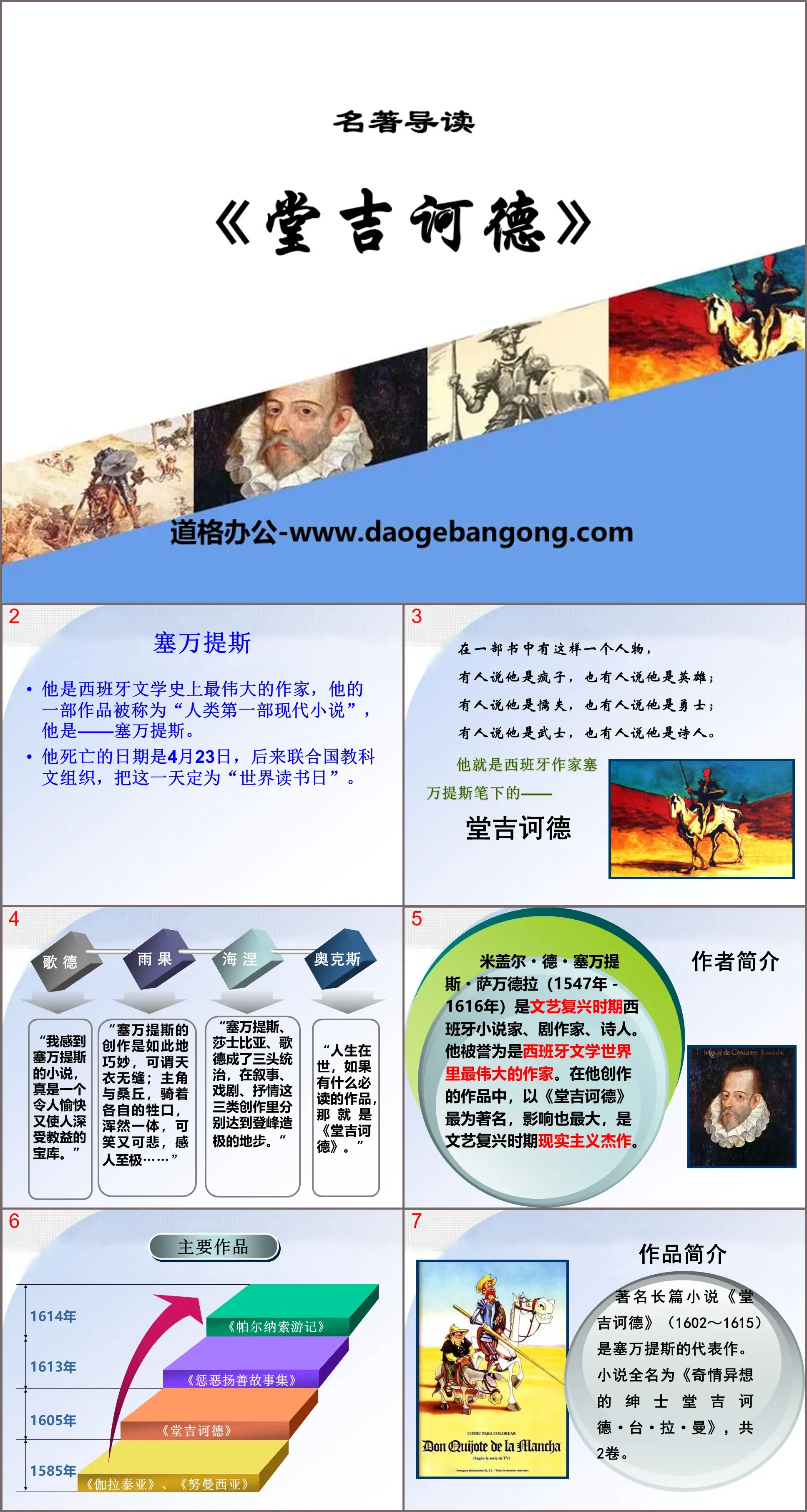 名著导读《堂吉诃德》PPT