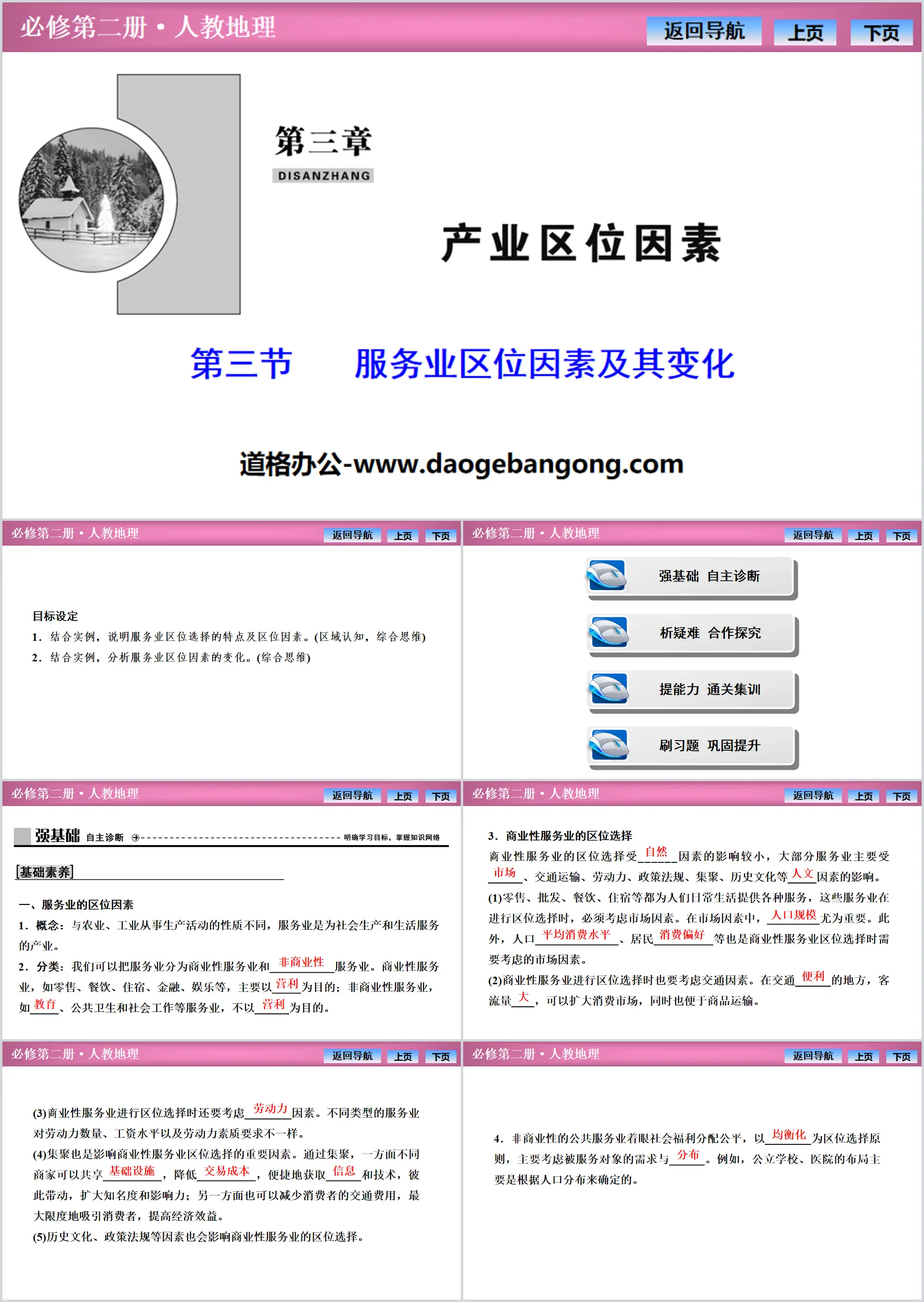 《服務業區位因素及其變化》產業區位因素PPT課程