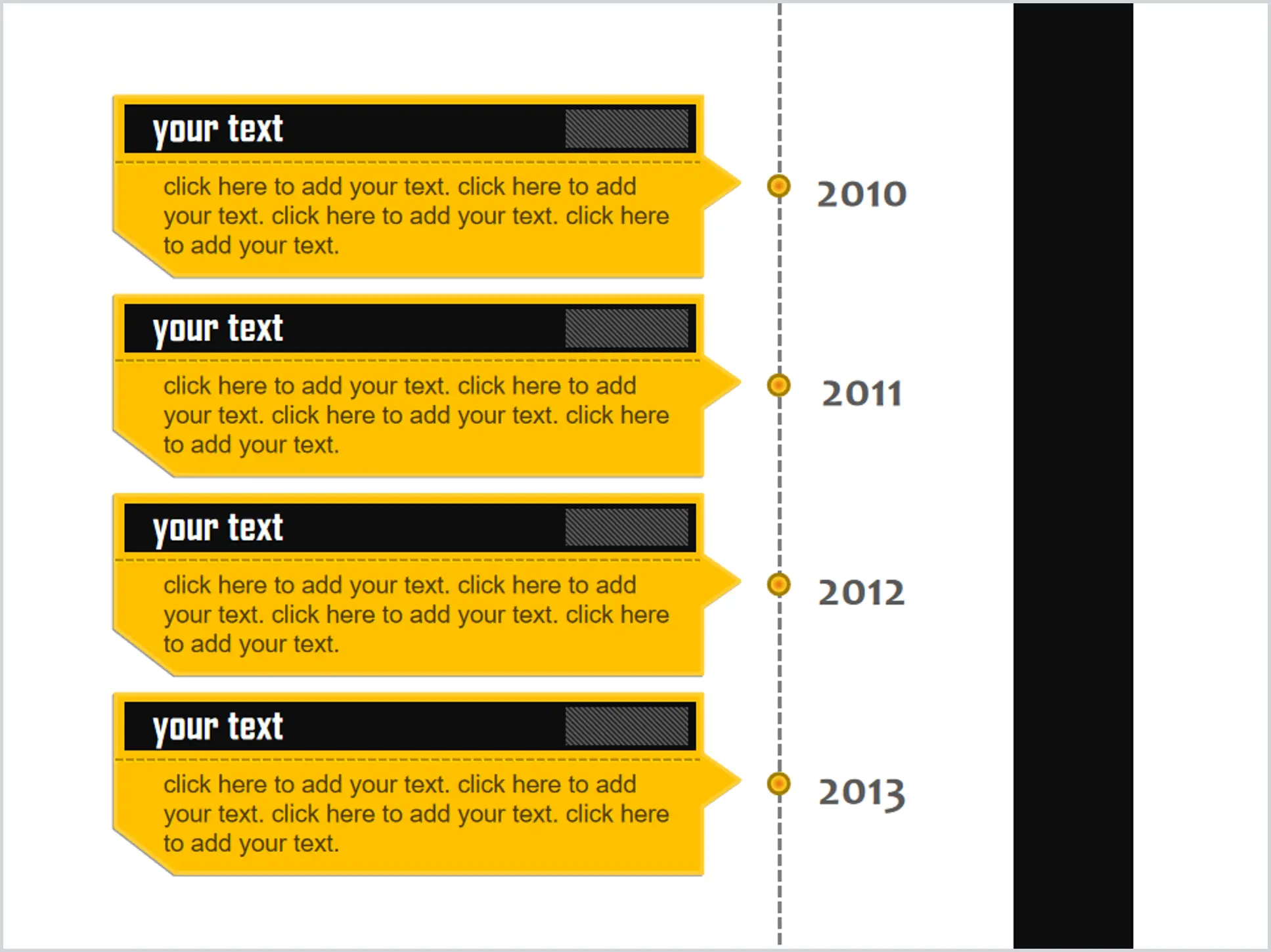 Eye-catching vertical PPT timeline material