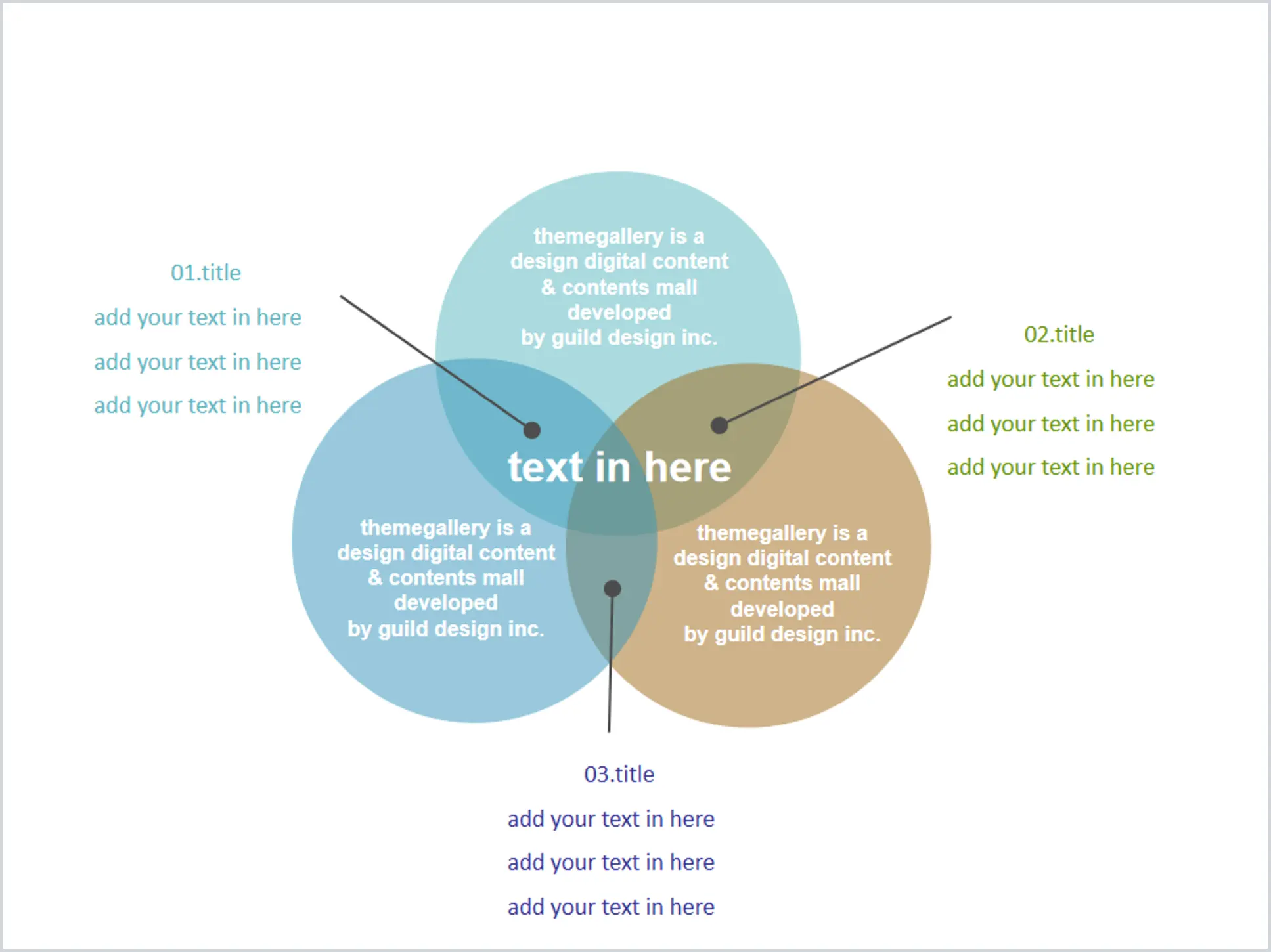 Modèle PPT de correspondance de couleurs fraîches à trois croix