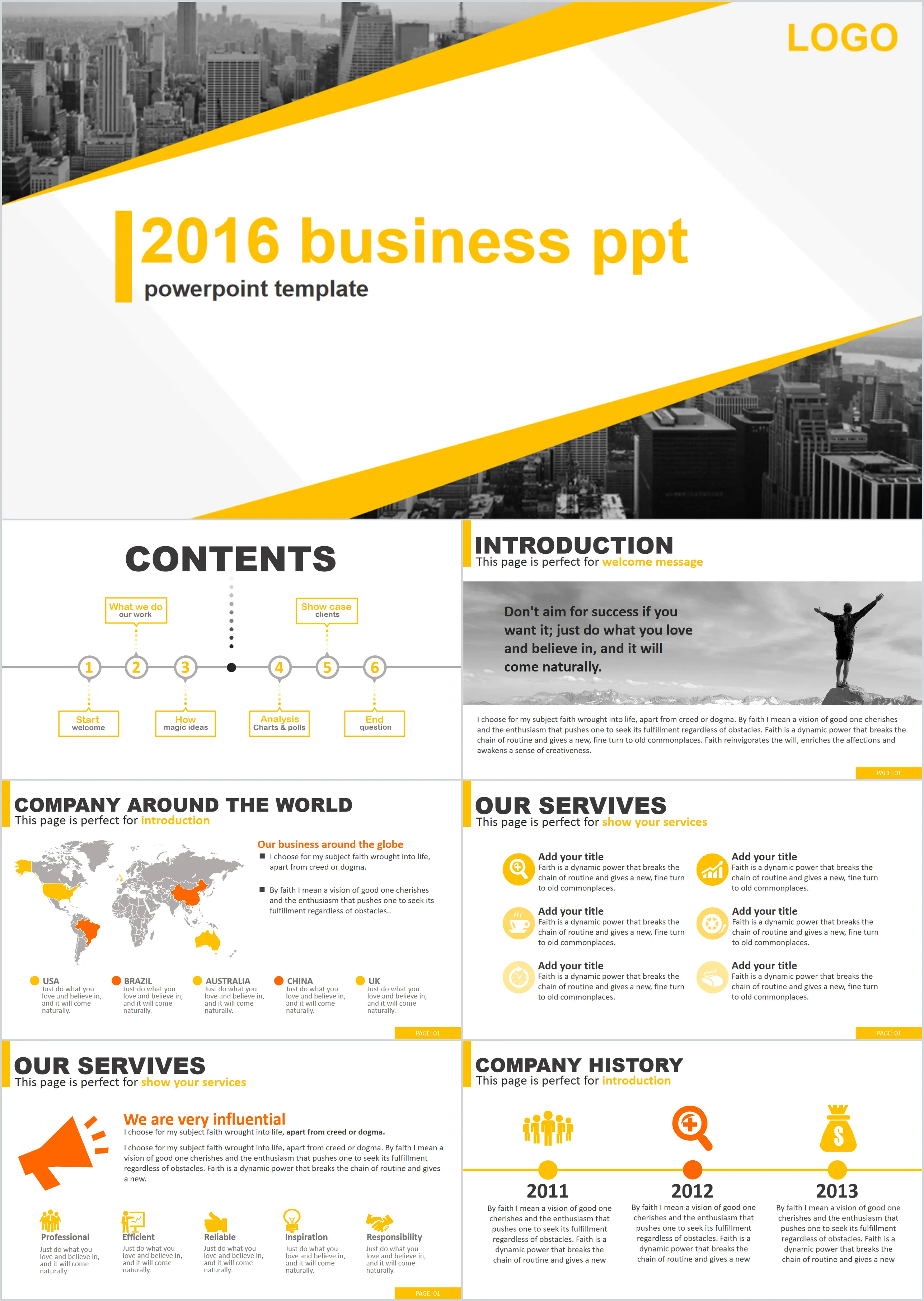 Fashion European and American style dynamic business PPT template