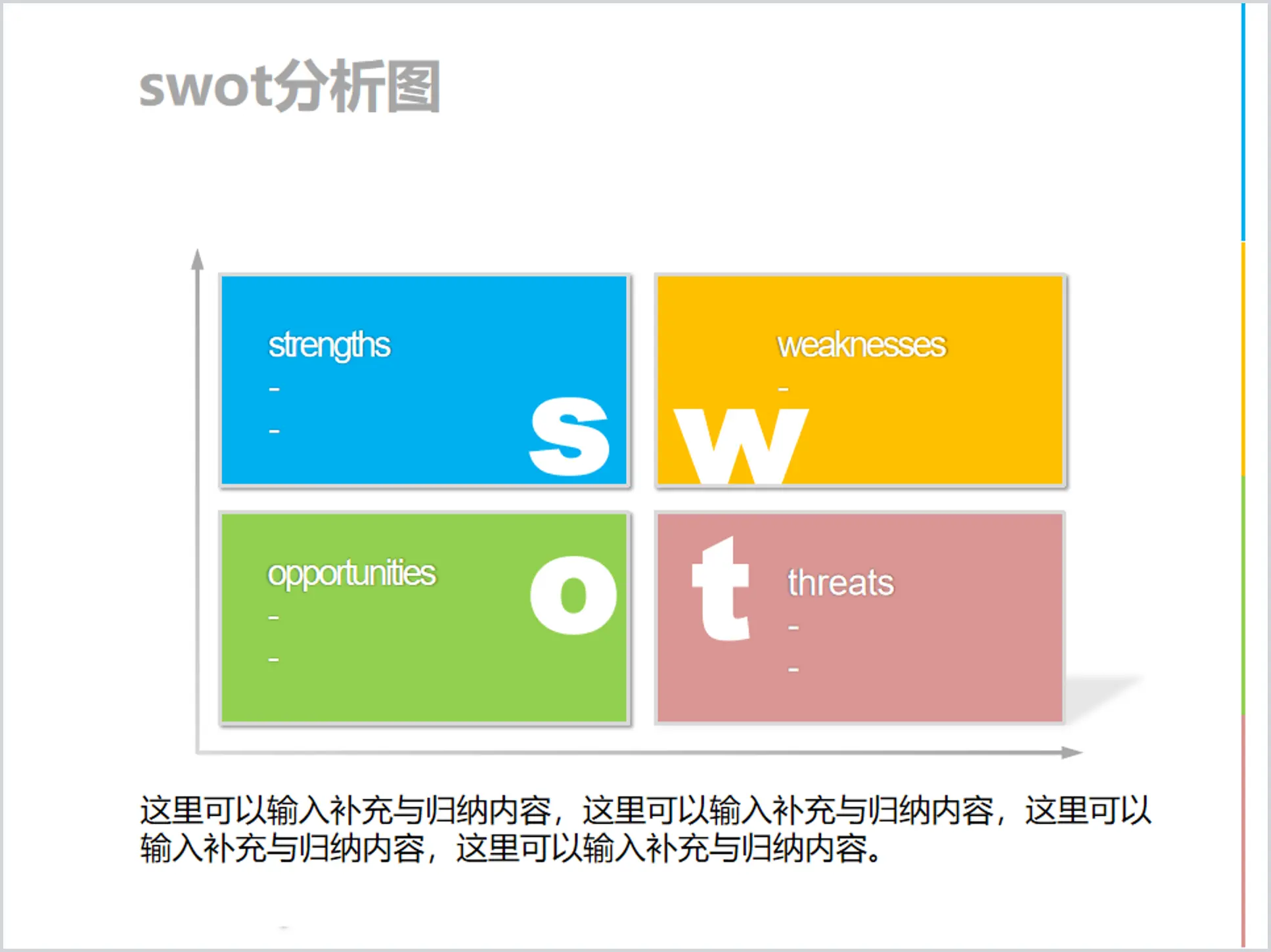 Fresh color SWOT diagram PPT template