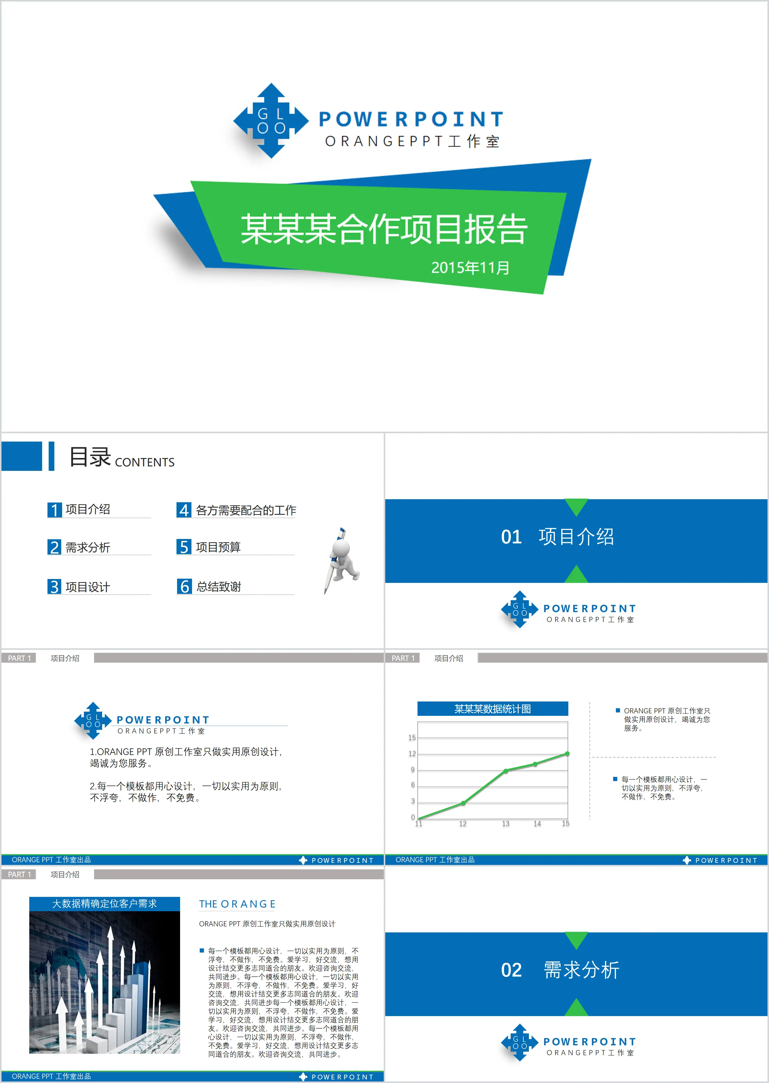 Project cooperation plan report PPT template