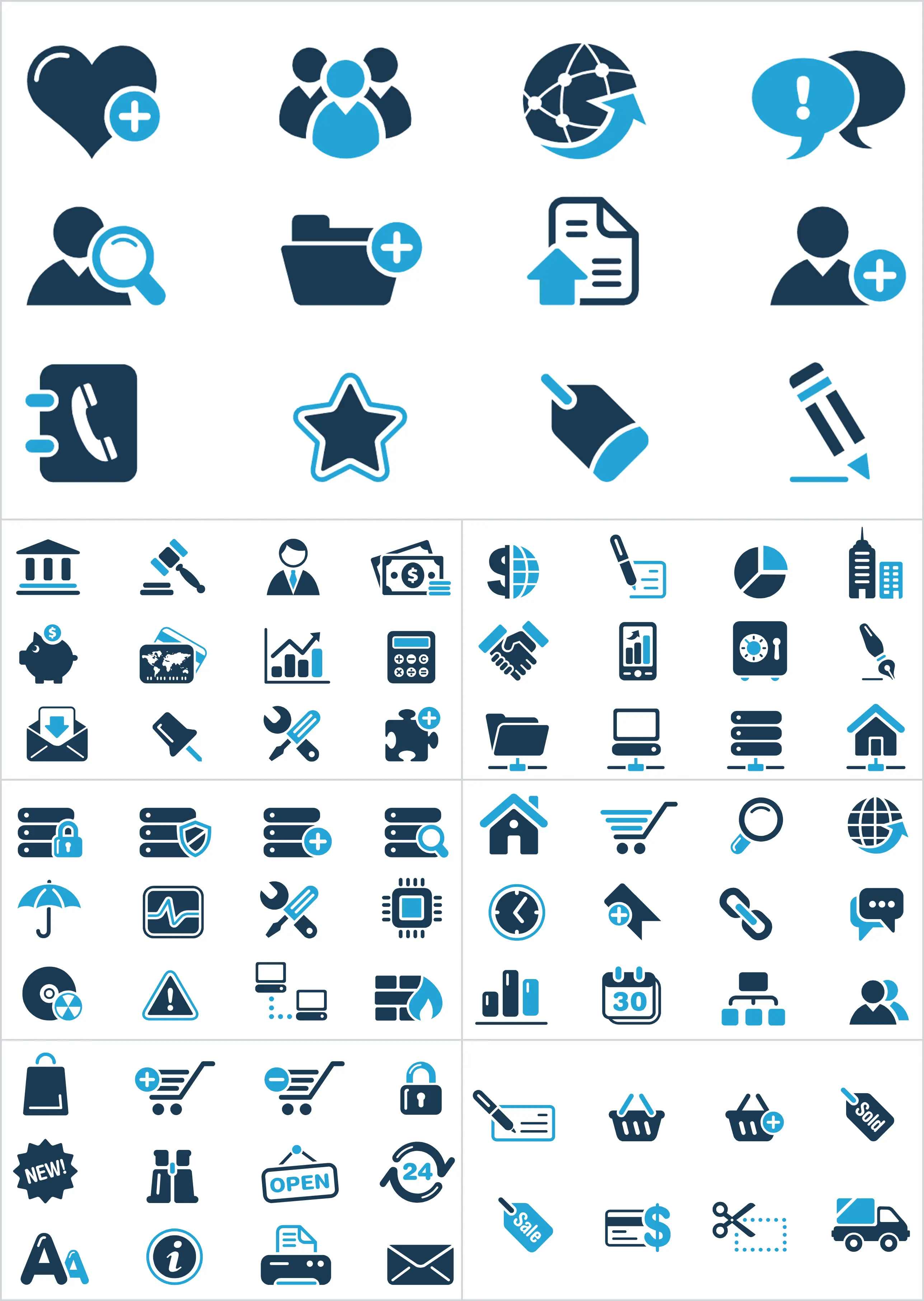 80 flat editable PPT small icons