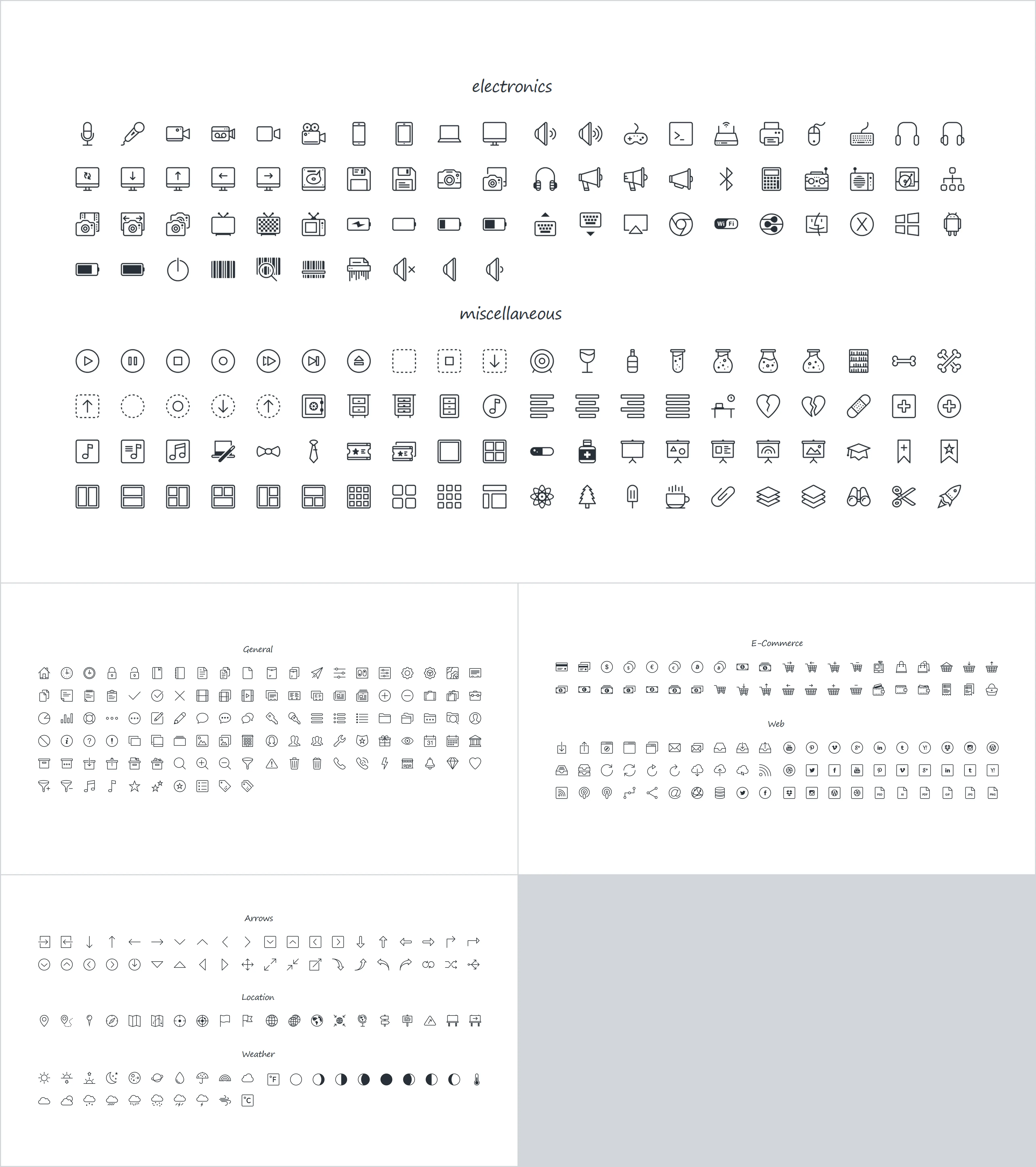 A set of exquisite linear editable PPT small icons