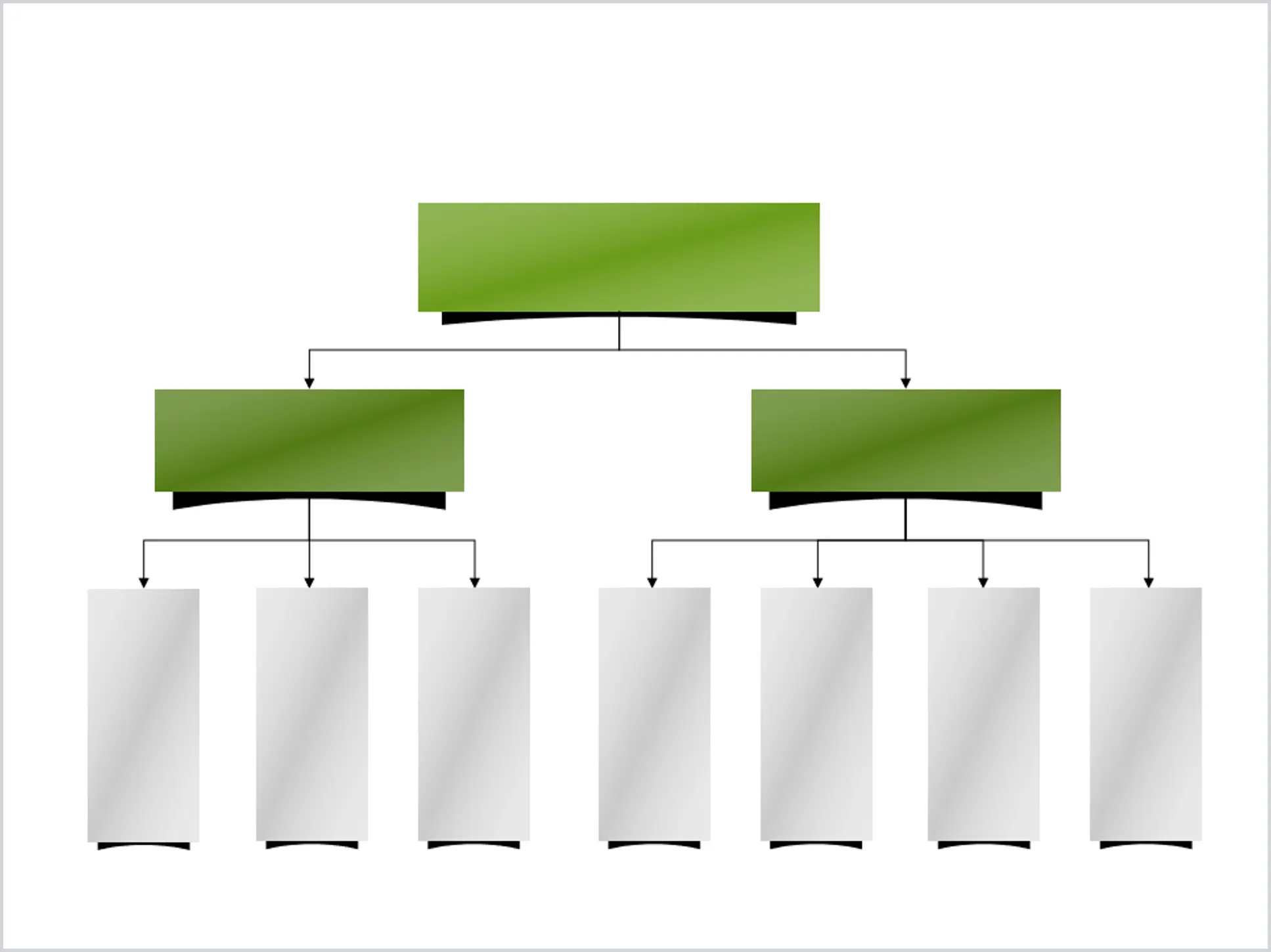 Three-tier organization chart slide template