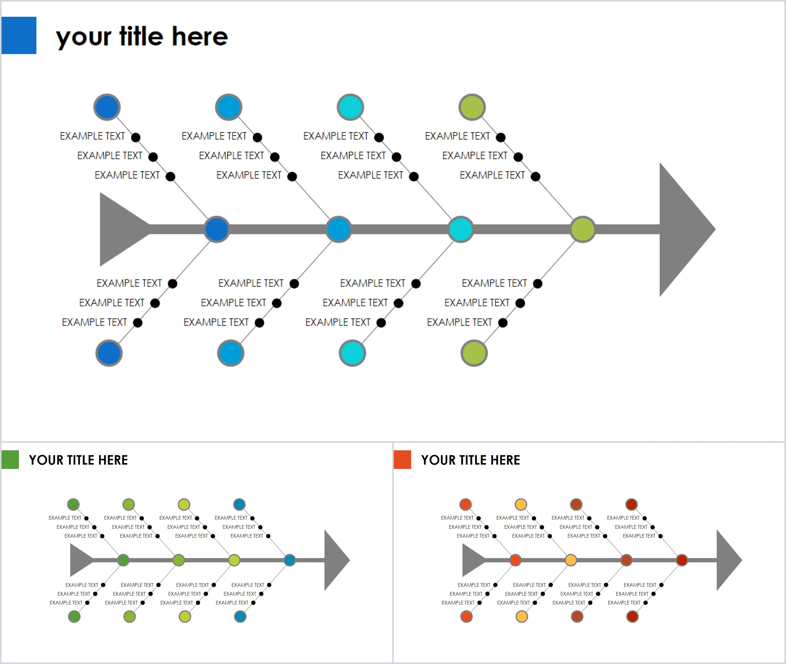 Cause and effect derivation PPT fishbone diagram template