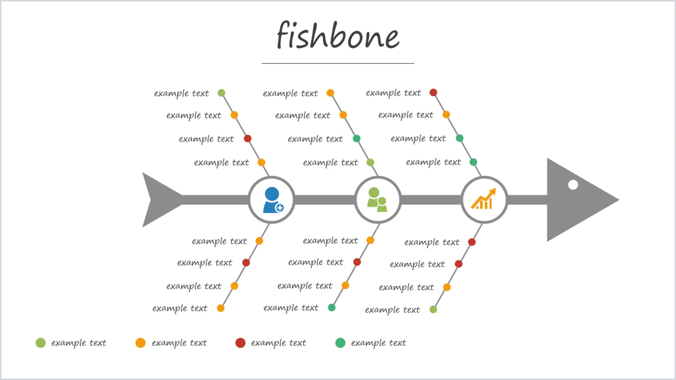 Simple project list PPT fishbone diagram template