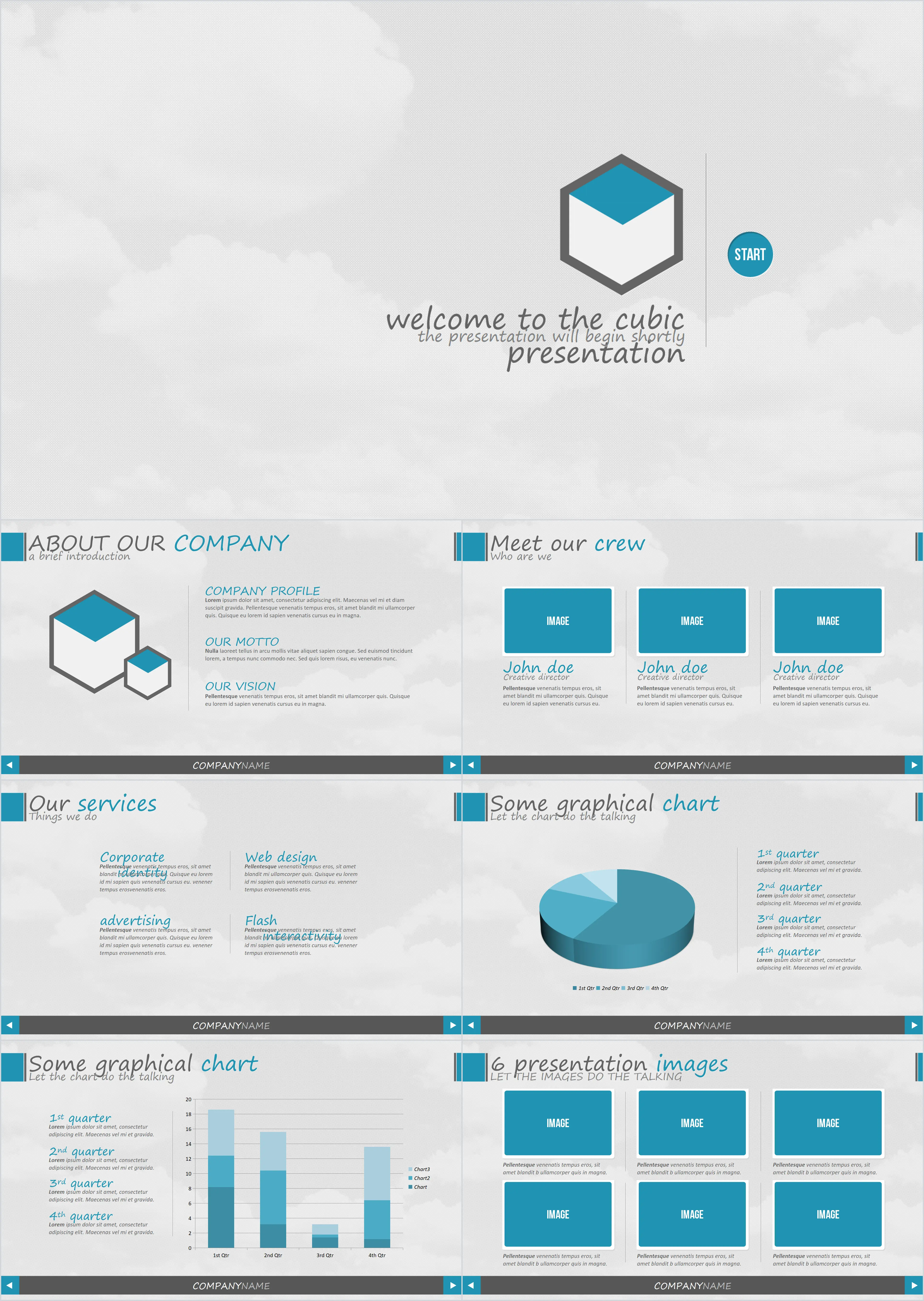 Modèle PPT d'entreprise dynamique simple et élégant