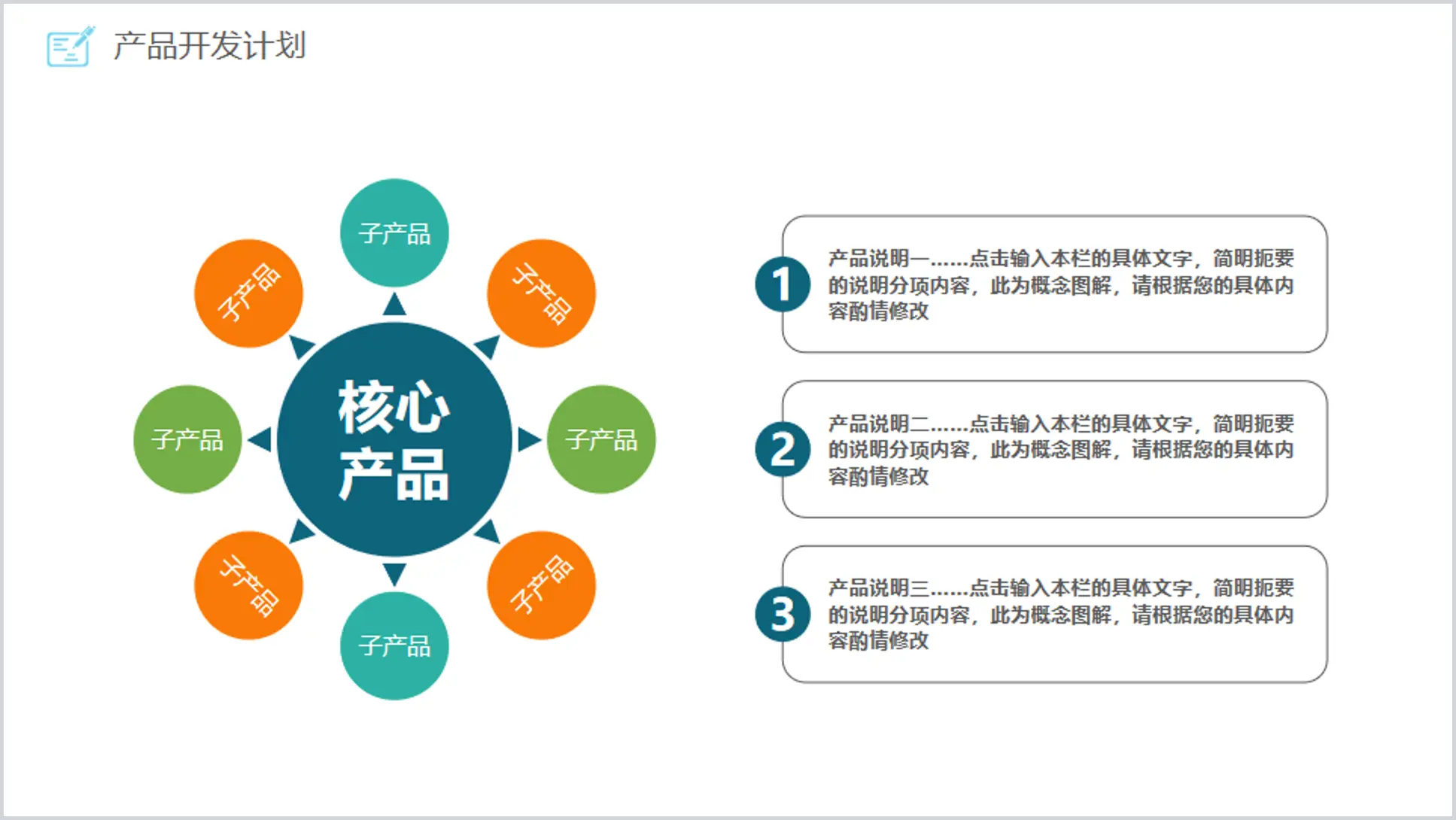 總分要點擴散關係PPT模板