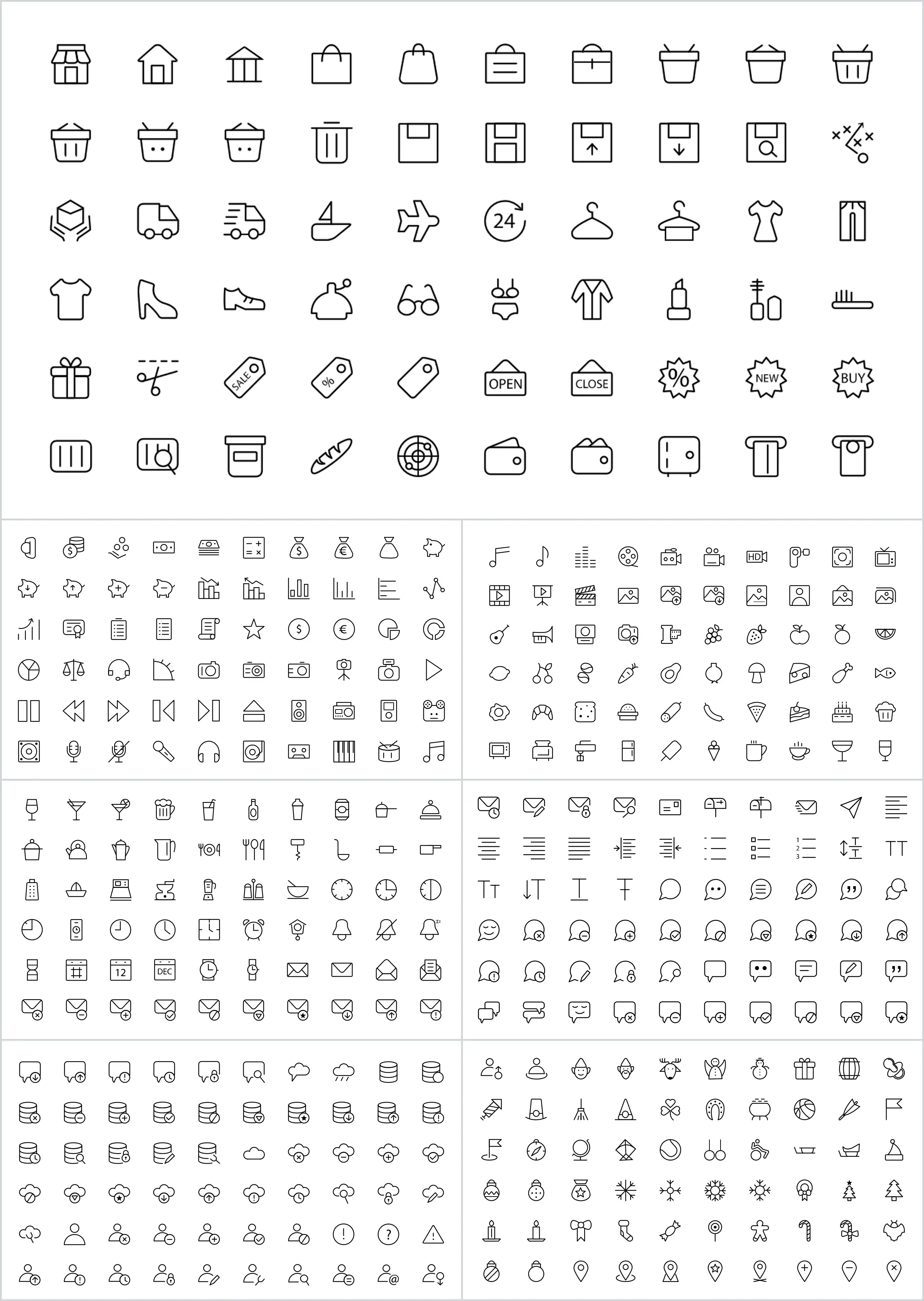 More than 1000 editable linear PPT small icons