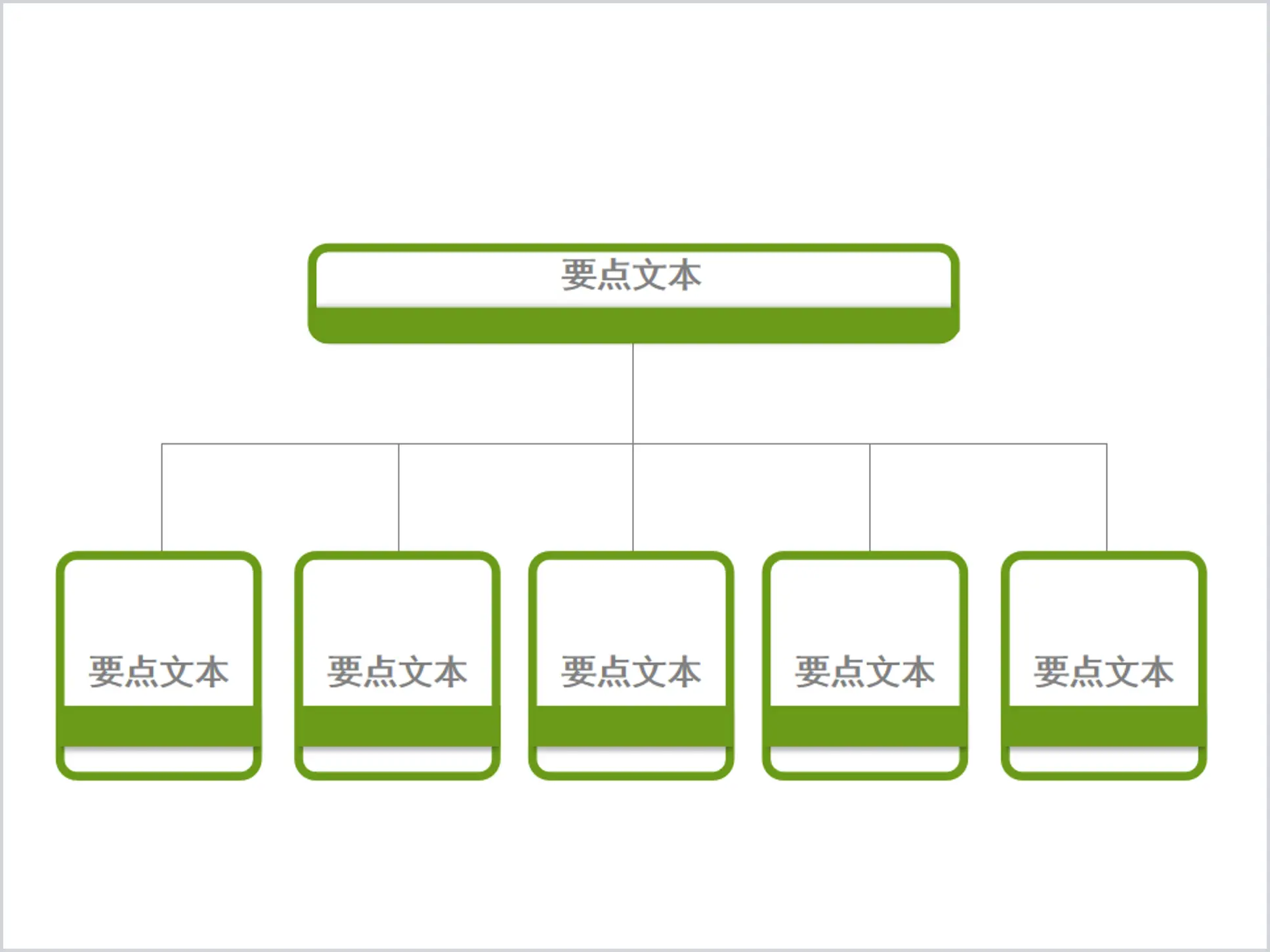 Simple two-layer organization chart PPT template