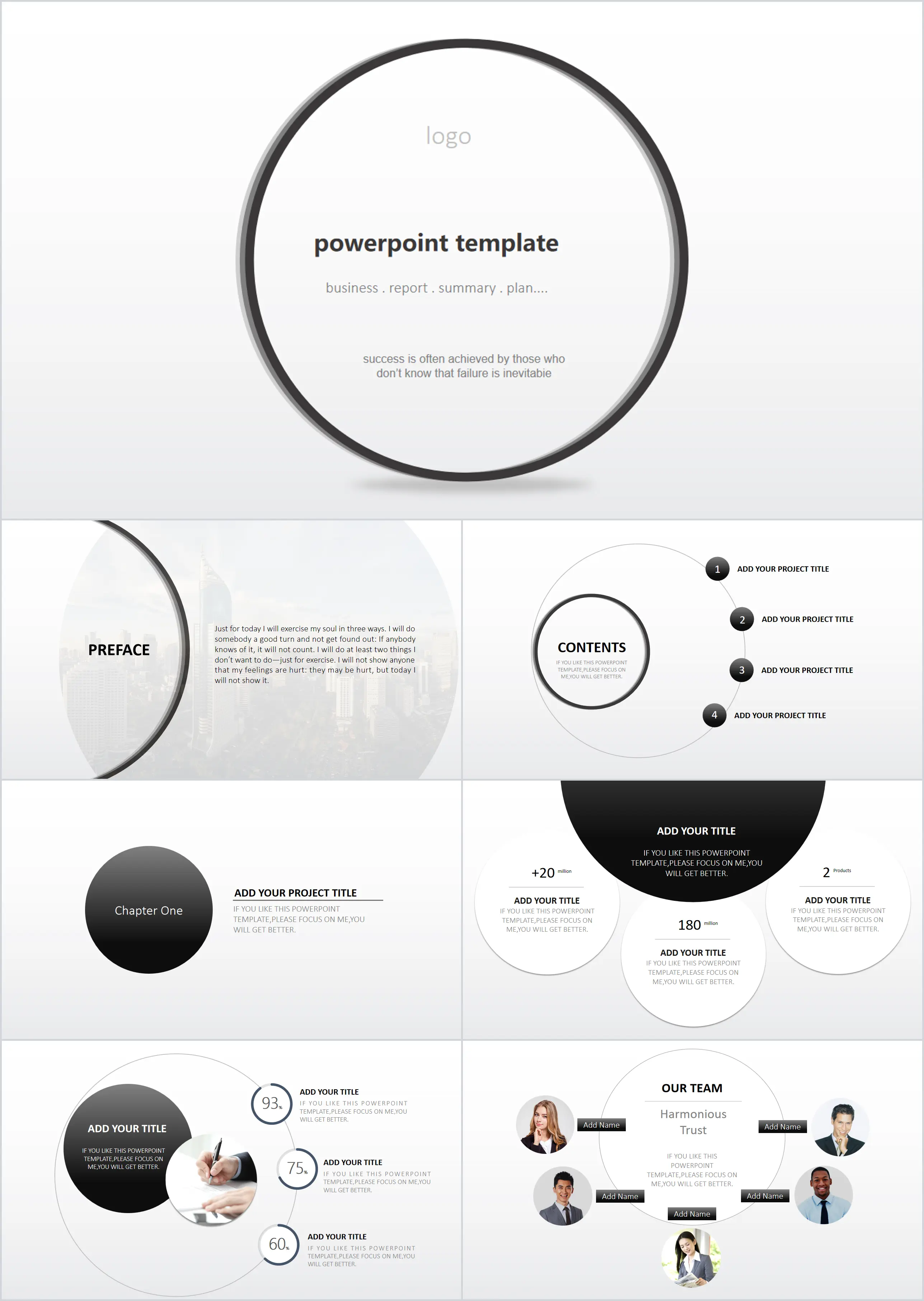 Creative continuous change circle PPT template