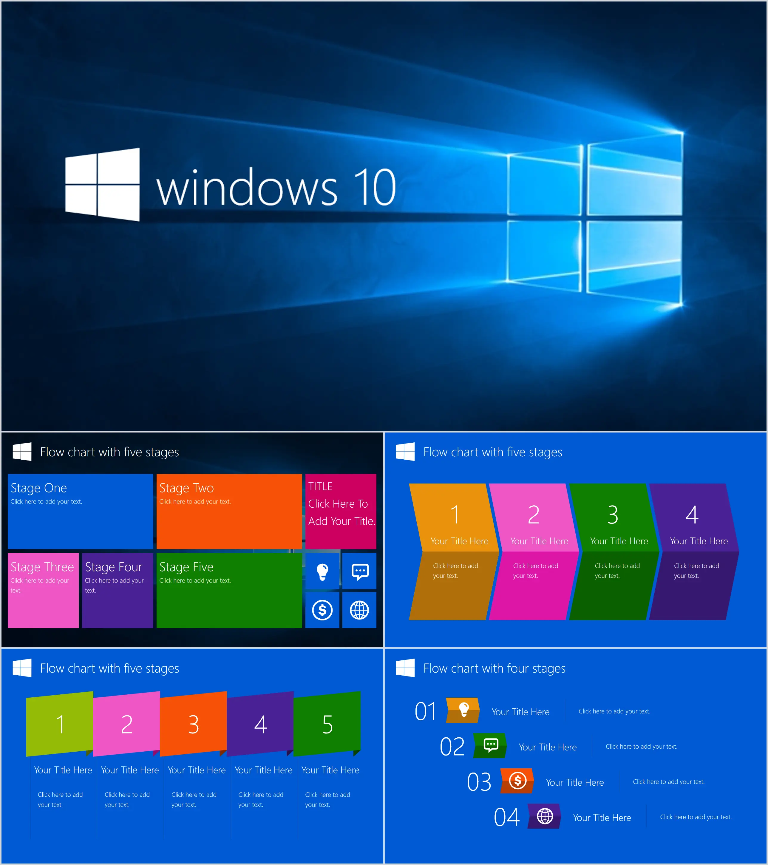 精美Windows10风格PPT模板