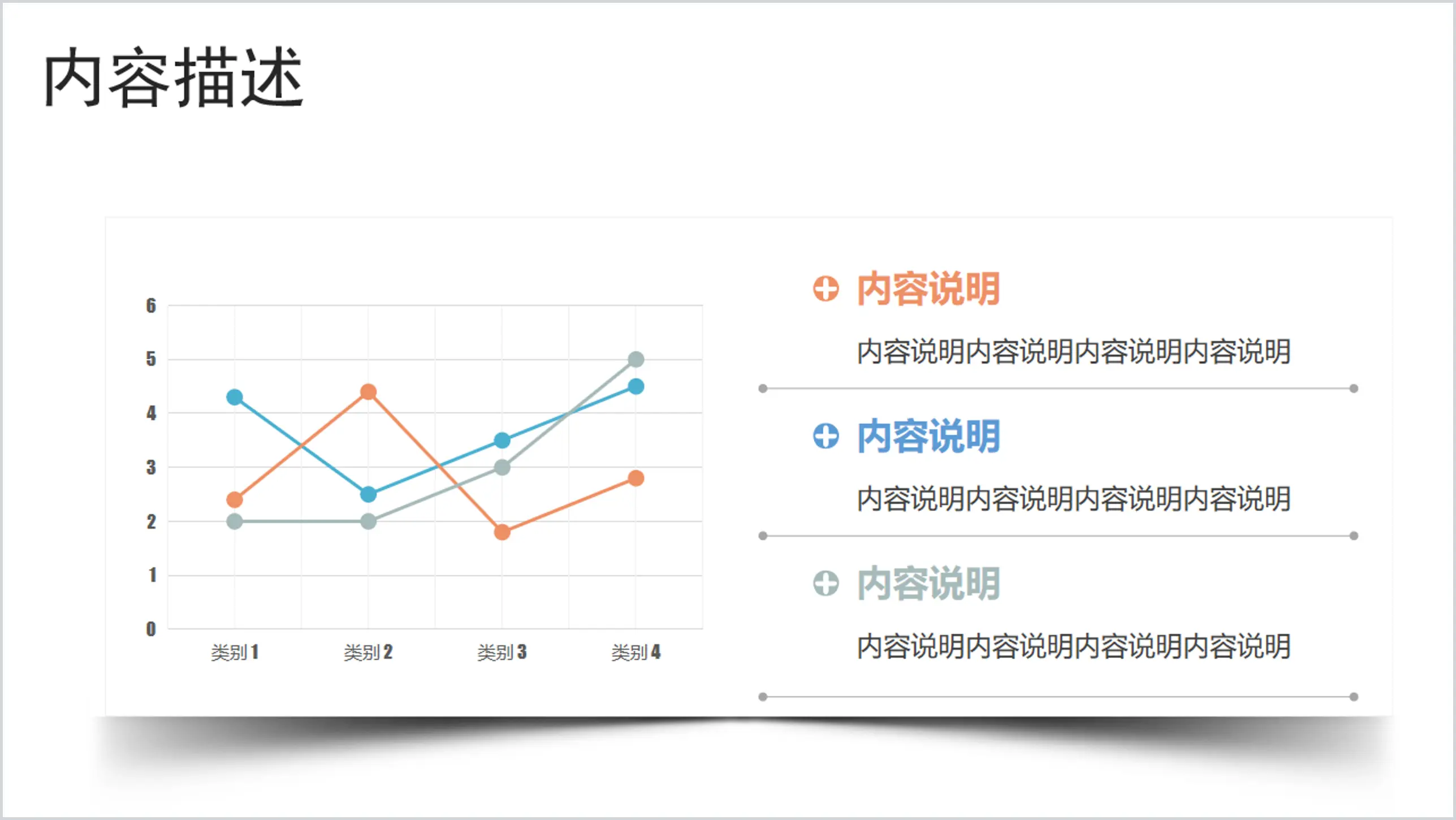 带说明文字的PPT折线图模板