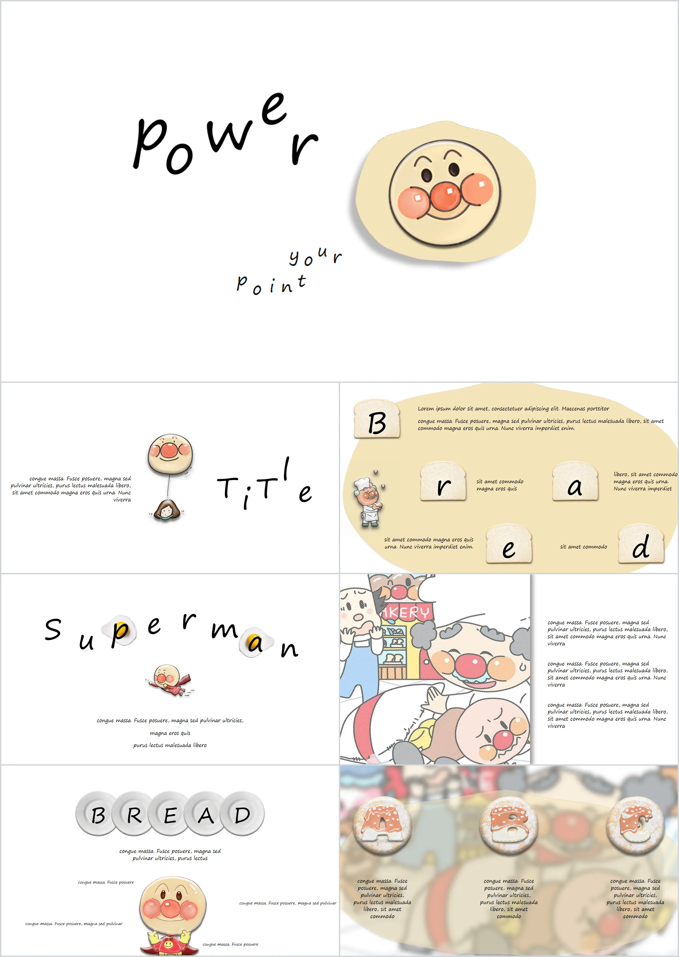 Cartoon cute Anpanman PPT template