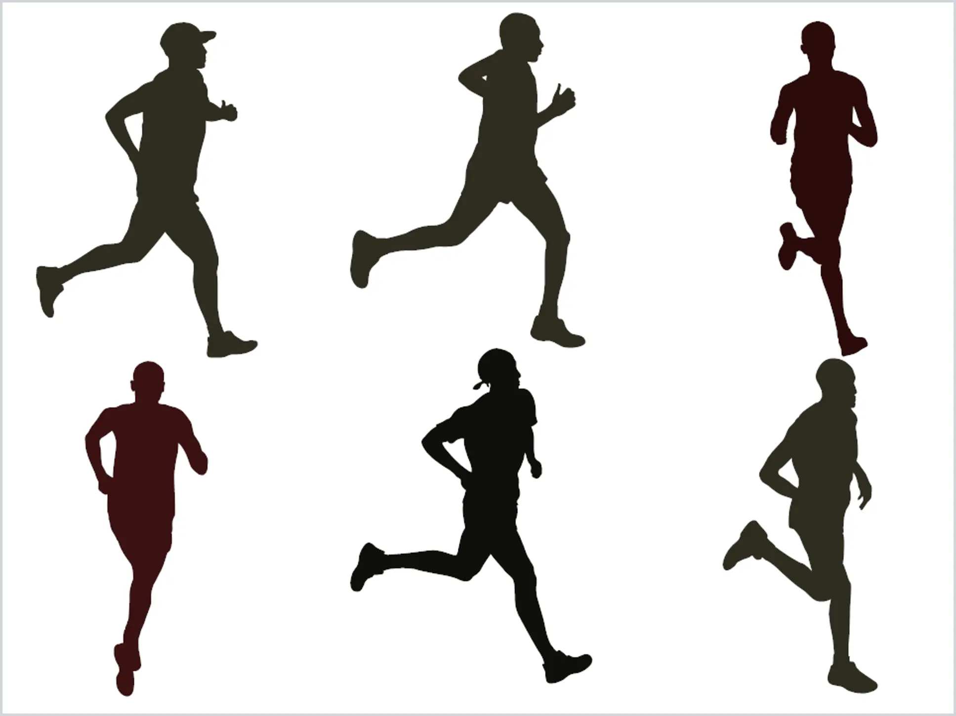 Running running sports silhouette PPT material