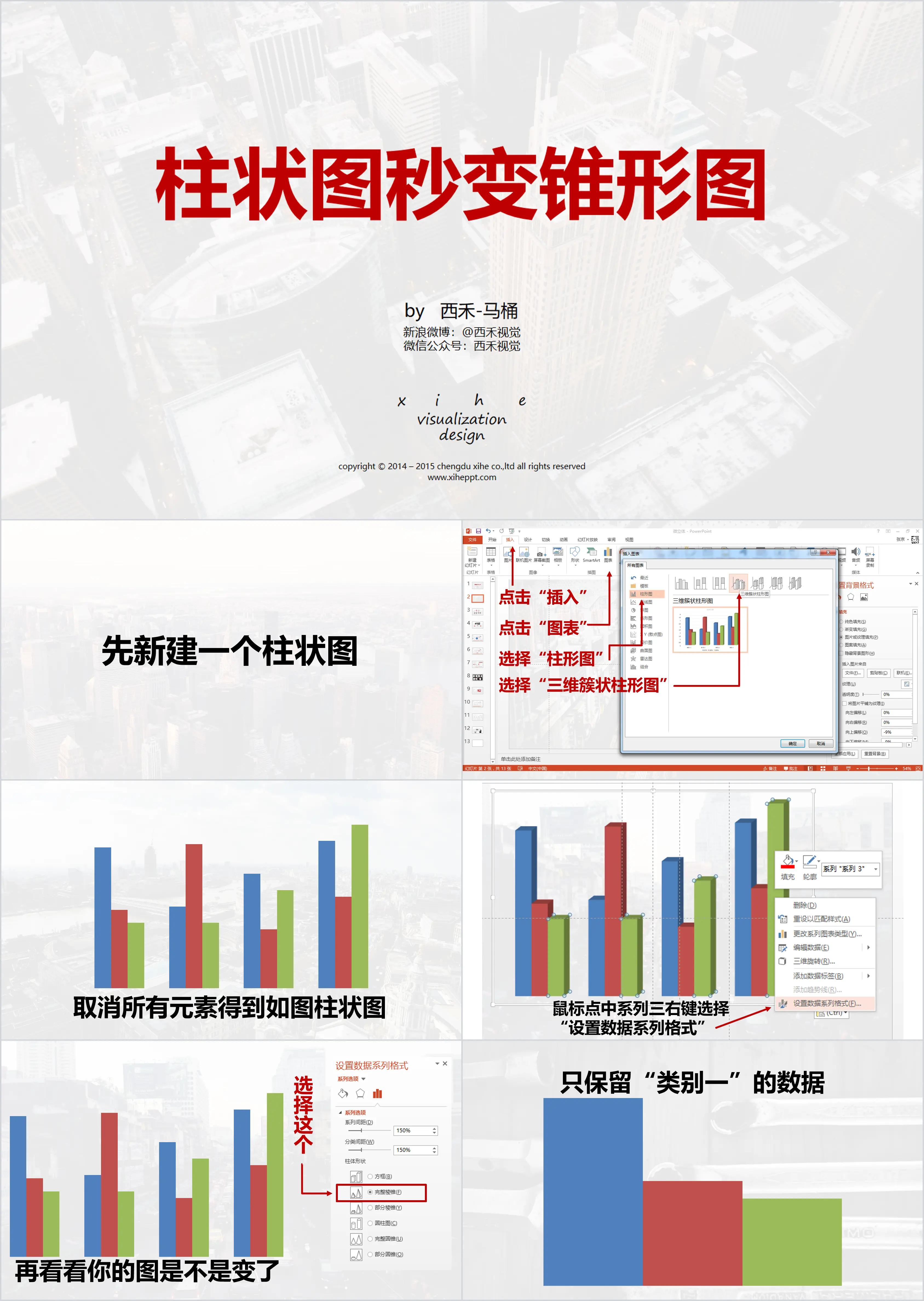 柱狀圖秒變錐形圖PPT教程