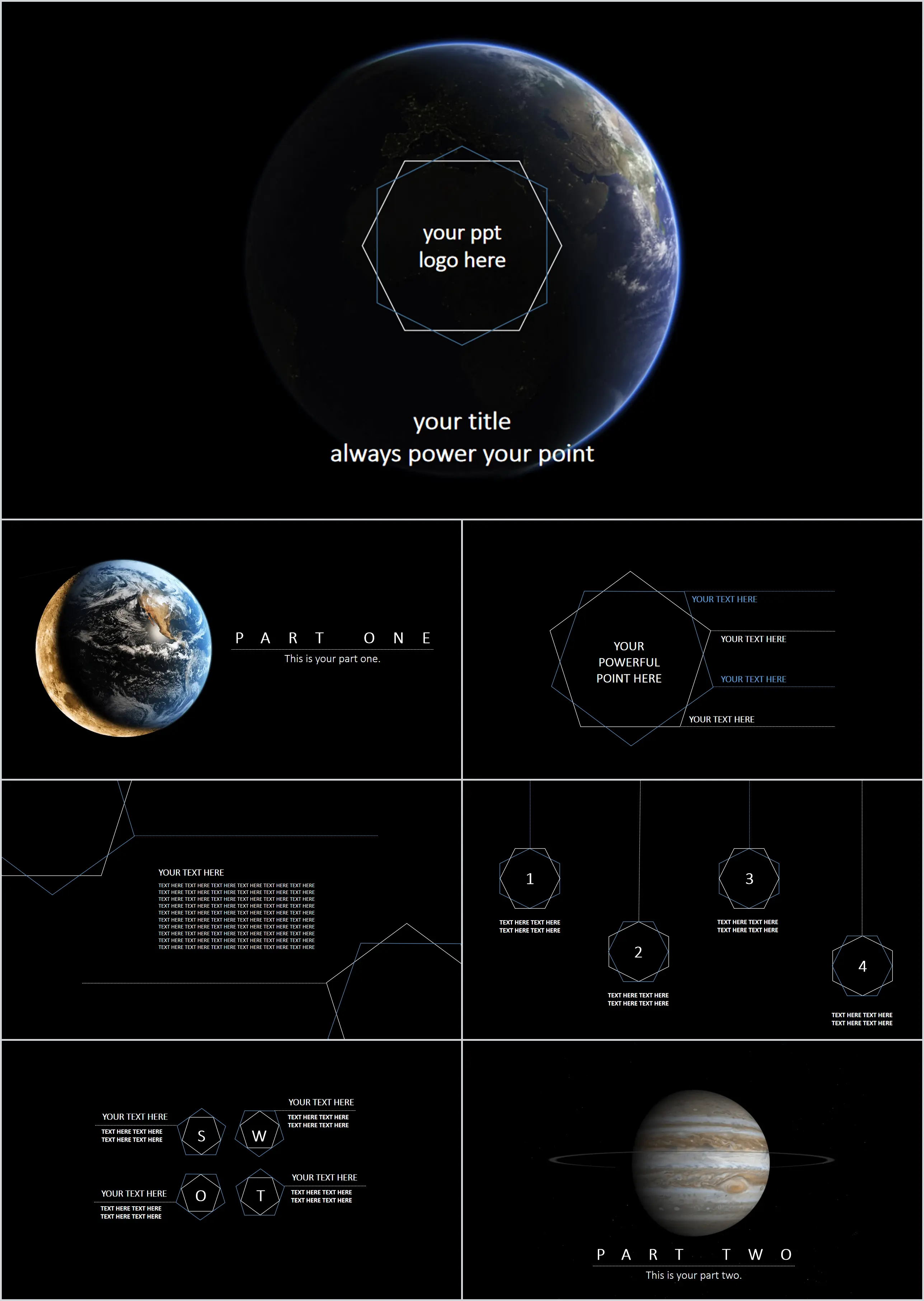 Earth in Space Slide Template