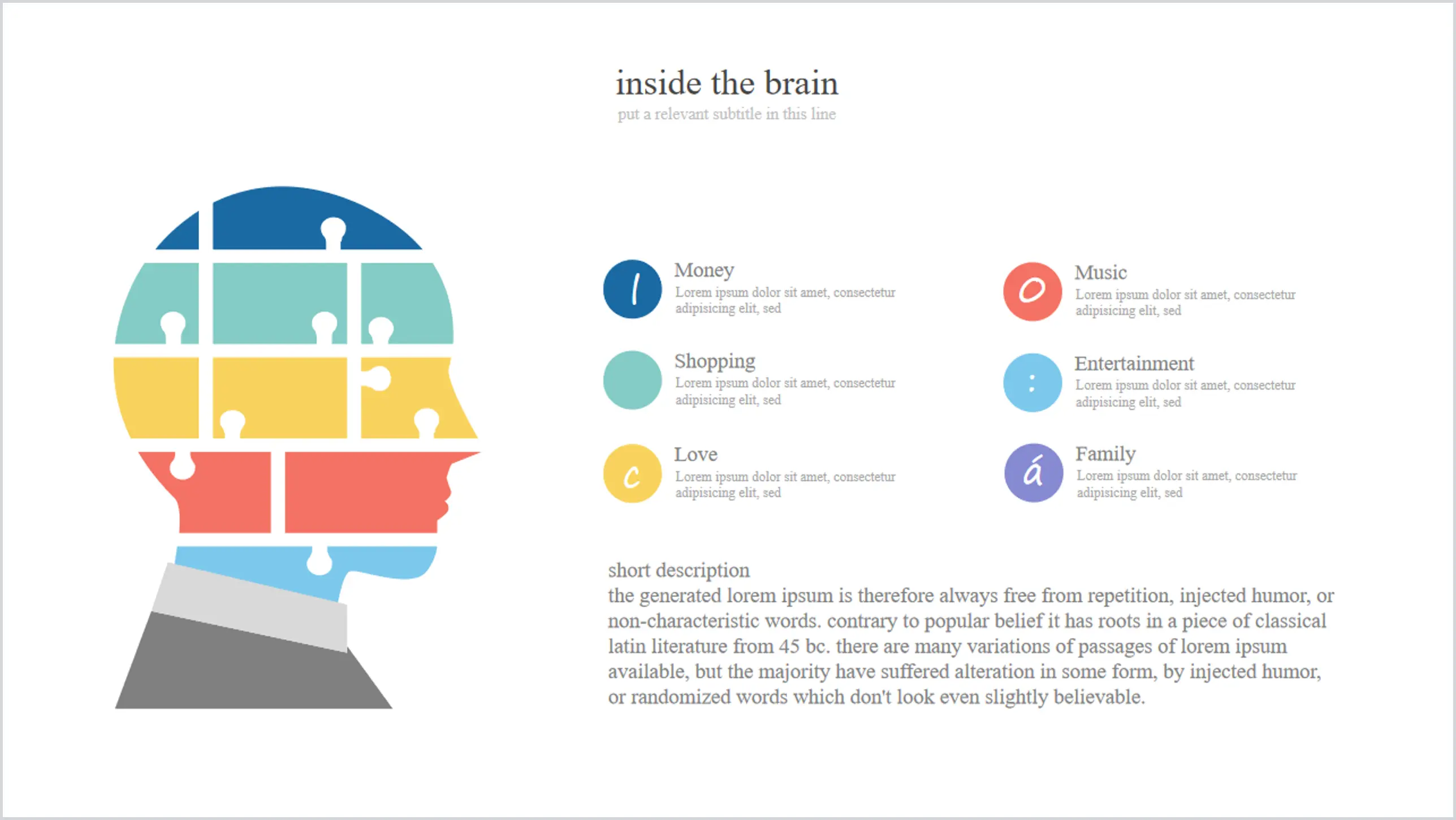 Head puzzle project list PPT template