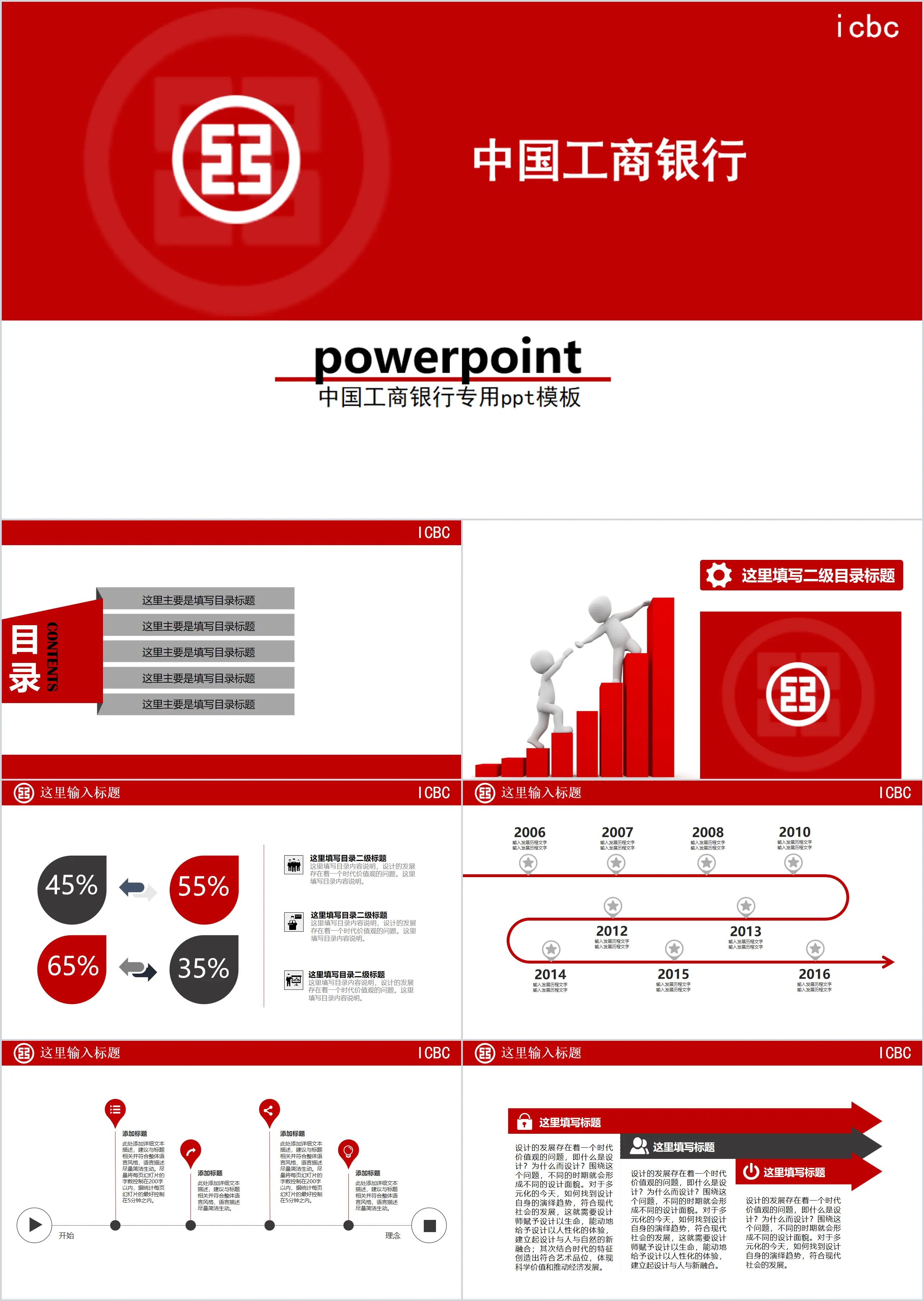 Industrial and Commercial Bank of China Summary Report PPT Template