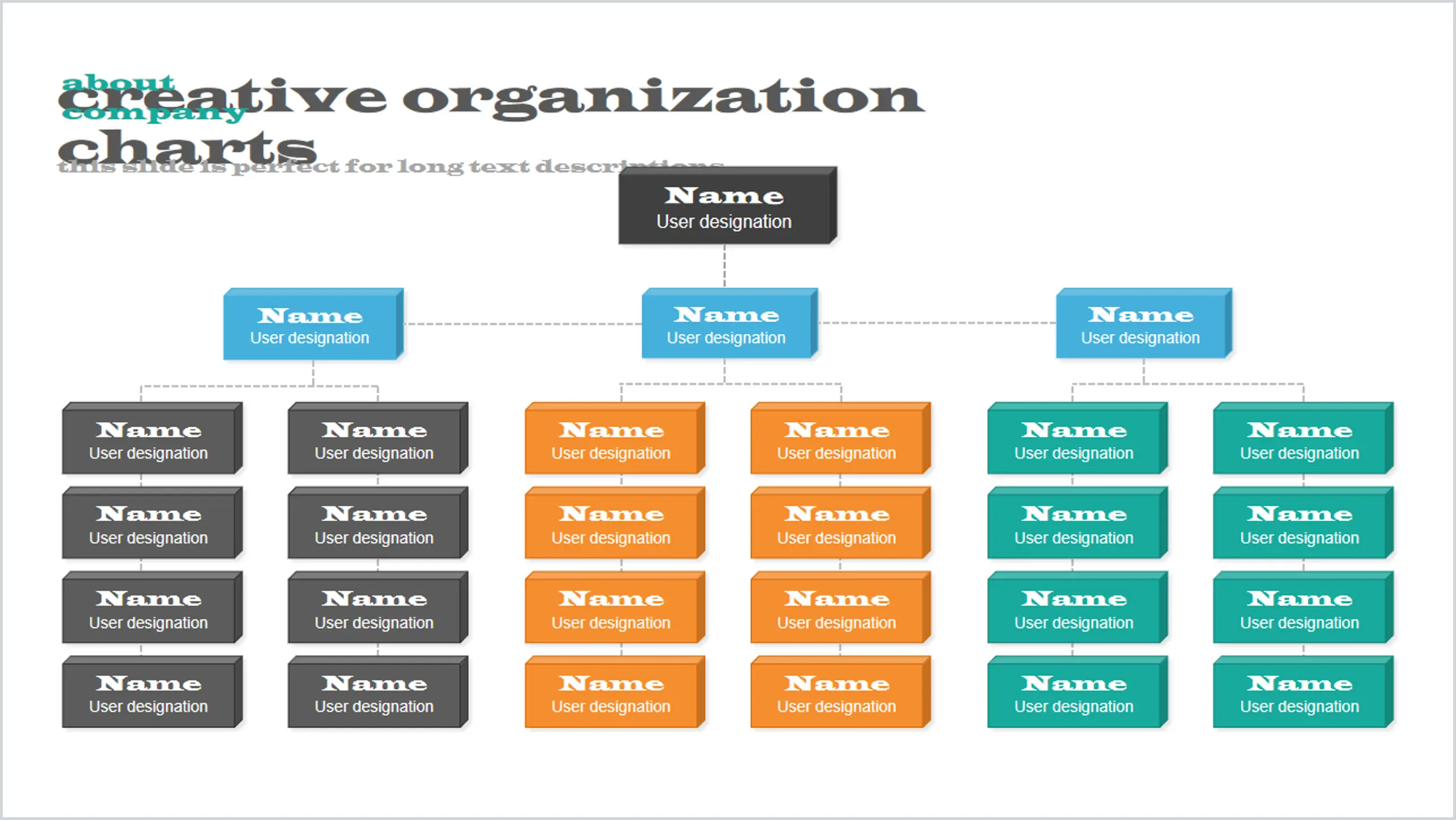 Three-dimensional cube PPT organization chart material