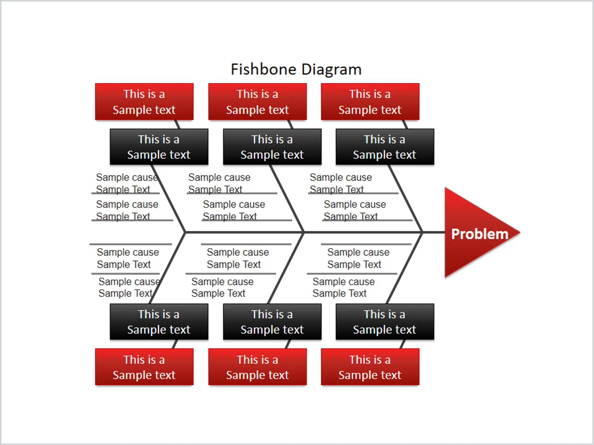 Detailed fishbone diagram PPT template