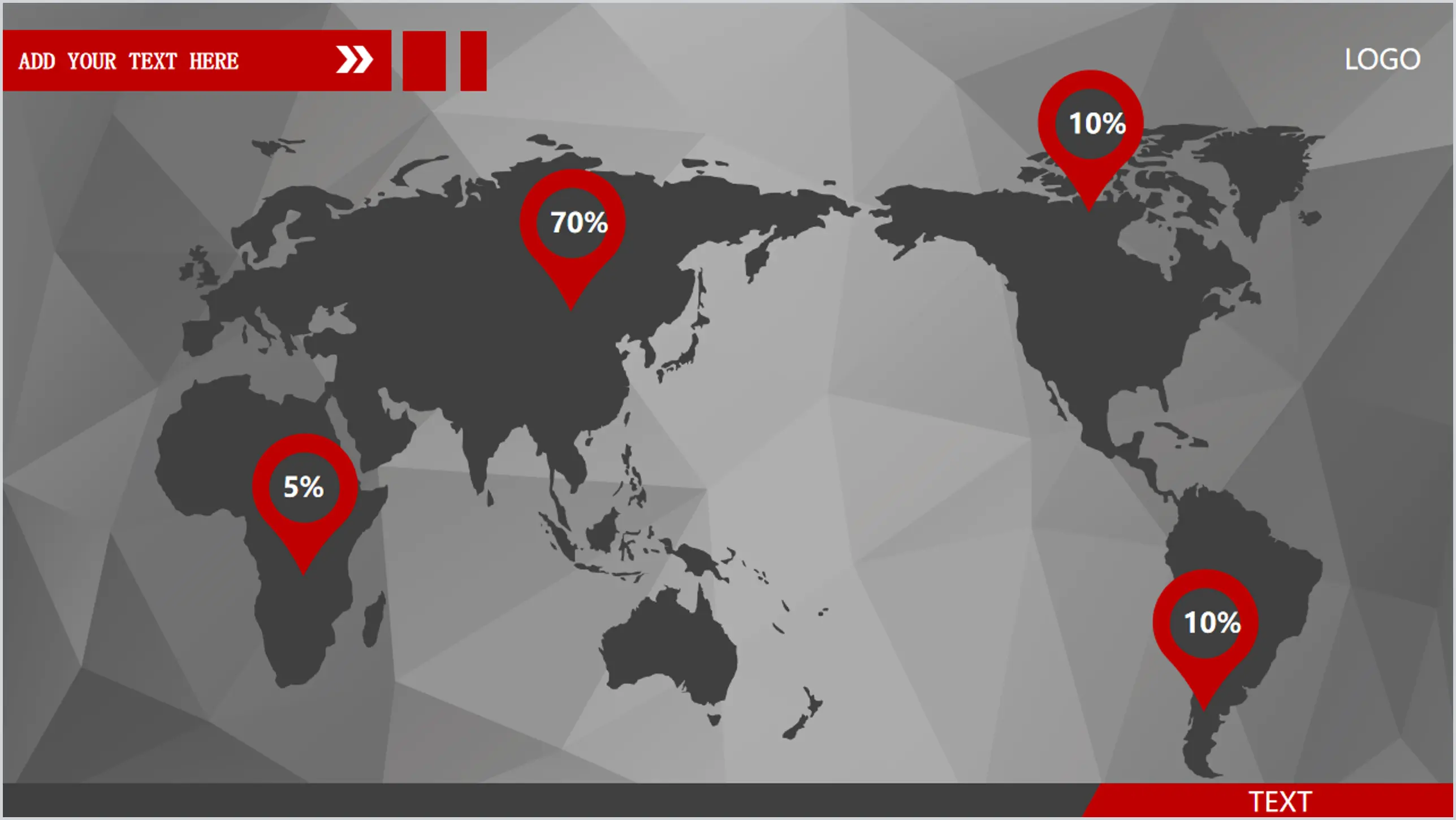 Gray red color atmosphere PPT world map