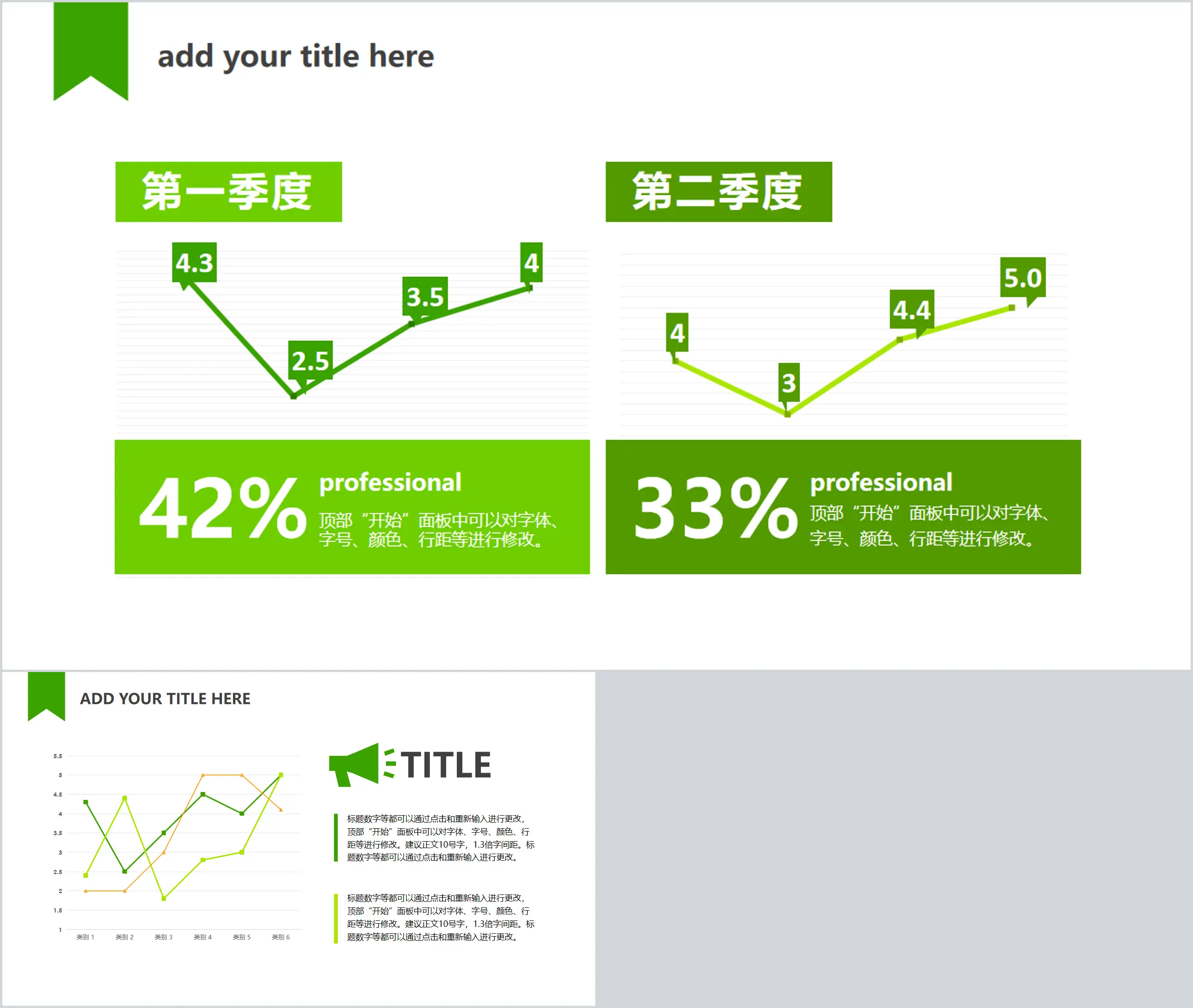 Modèle de graphique linéaire PPT à deux comparaisons et comparaisons