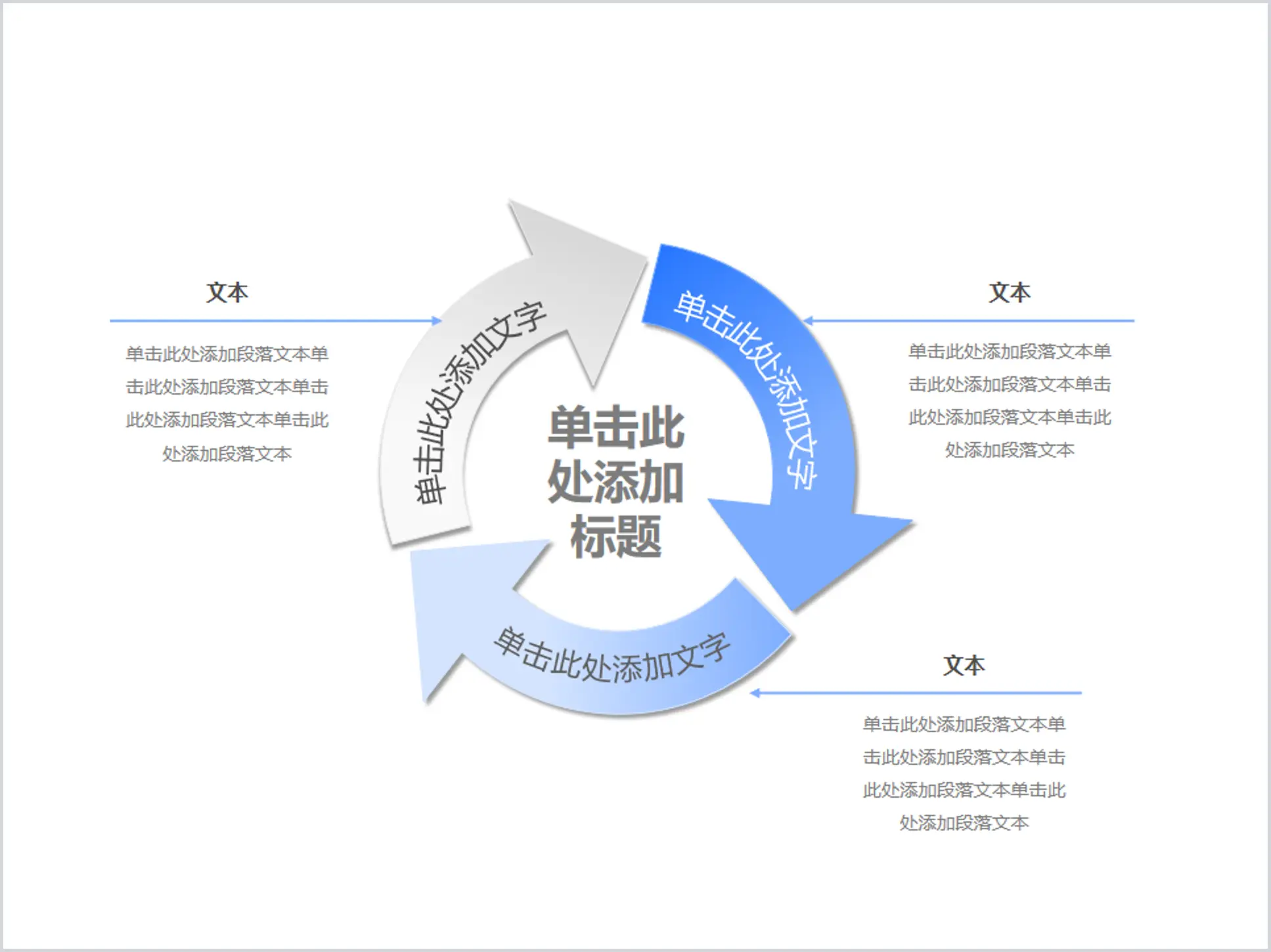 Simple three cycle relationship PPT chart