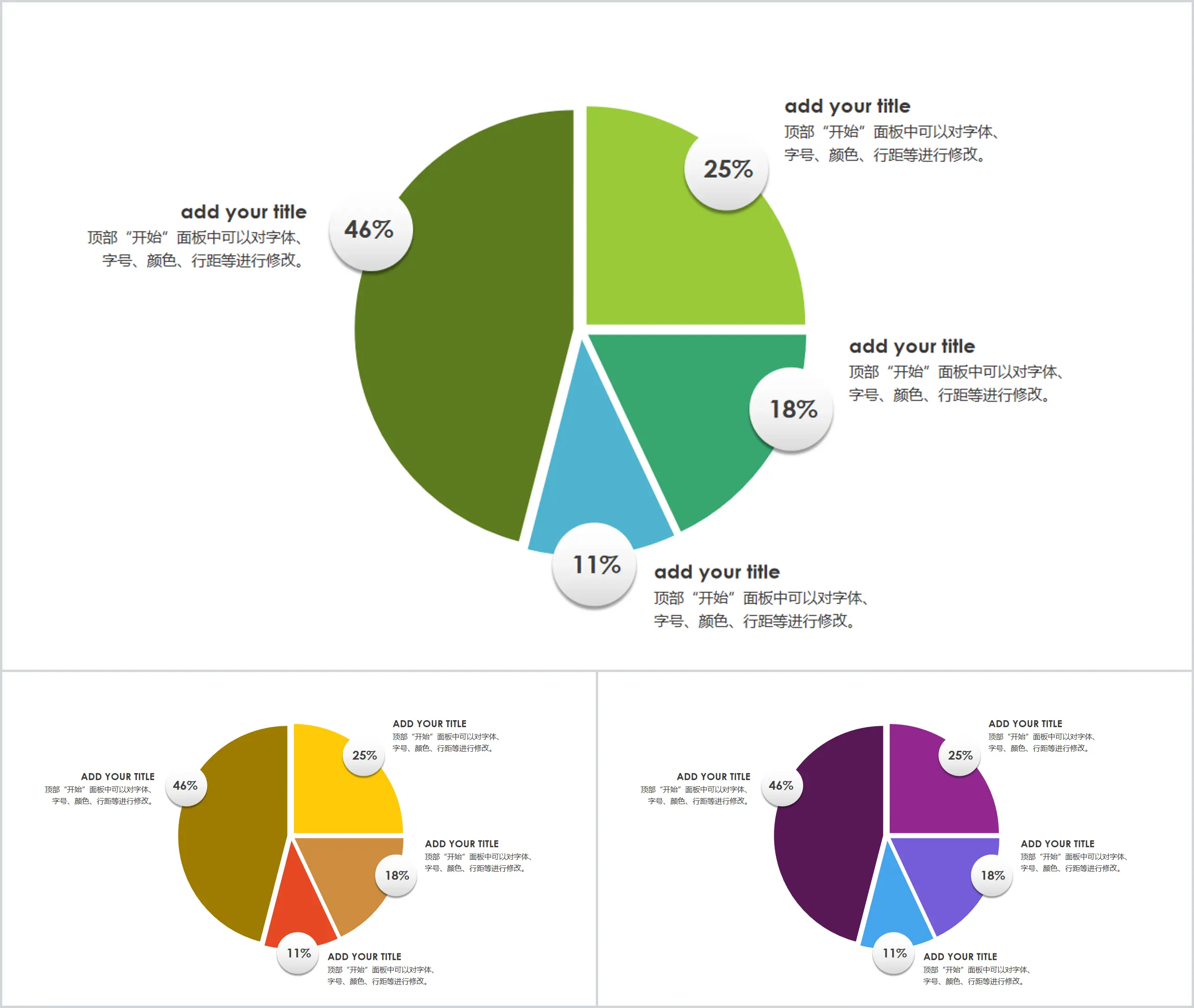 Percentage analysis description PPT pie chart template