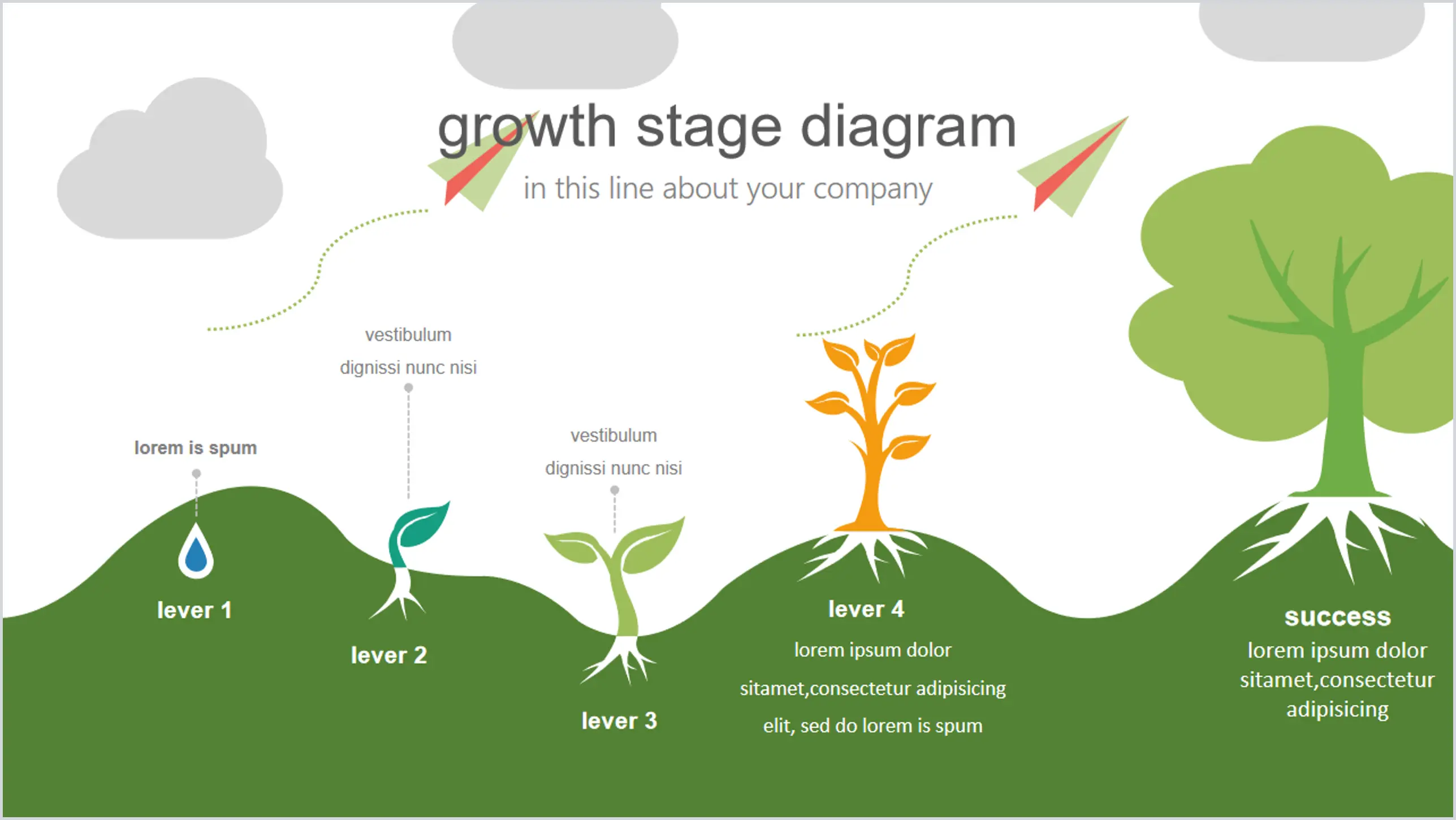 Seedlings grow and develop progressively PPT graphics