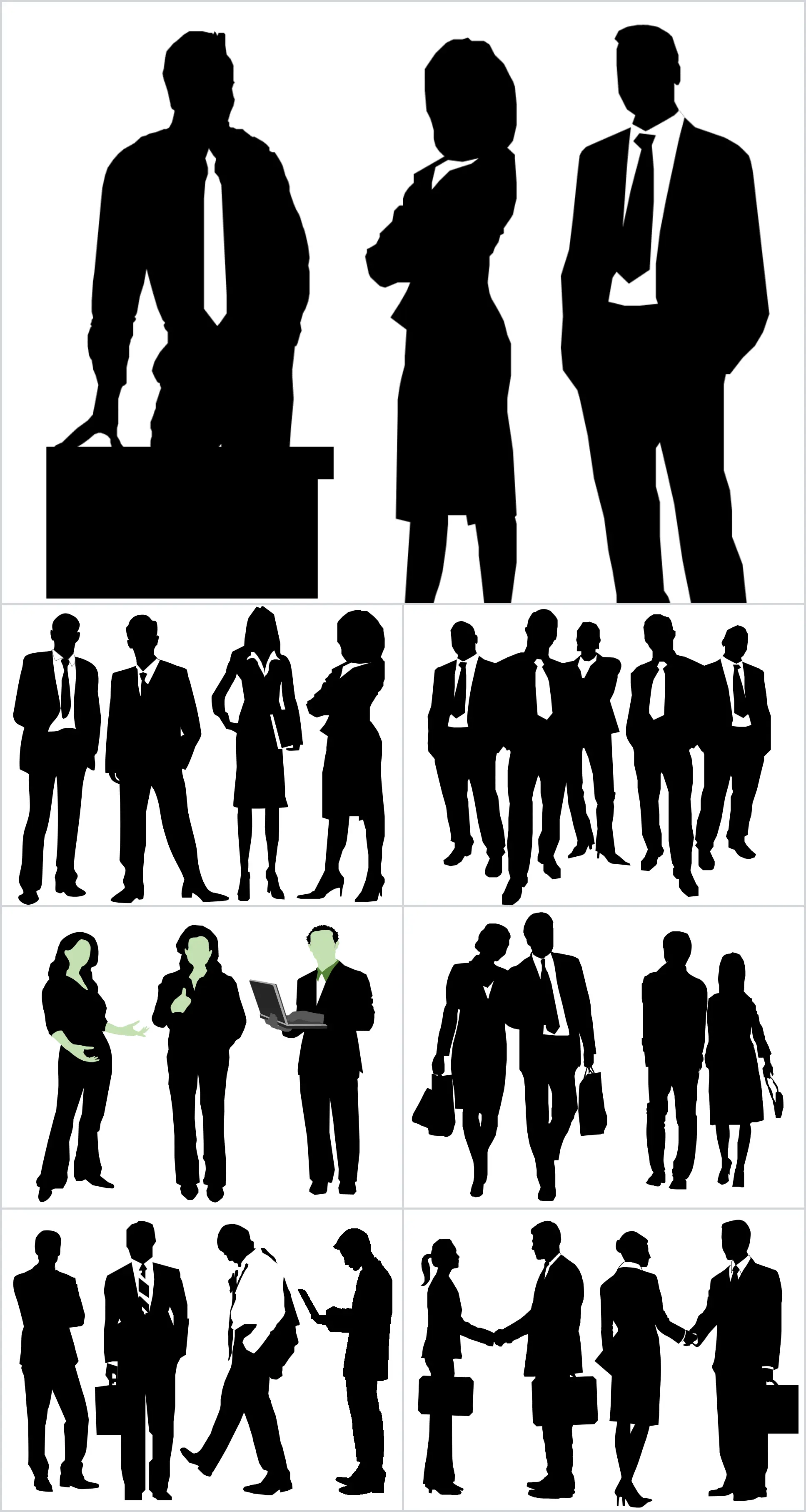 Business figure silhouette PPT material (114 pages)