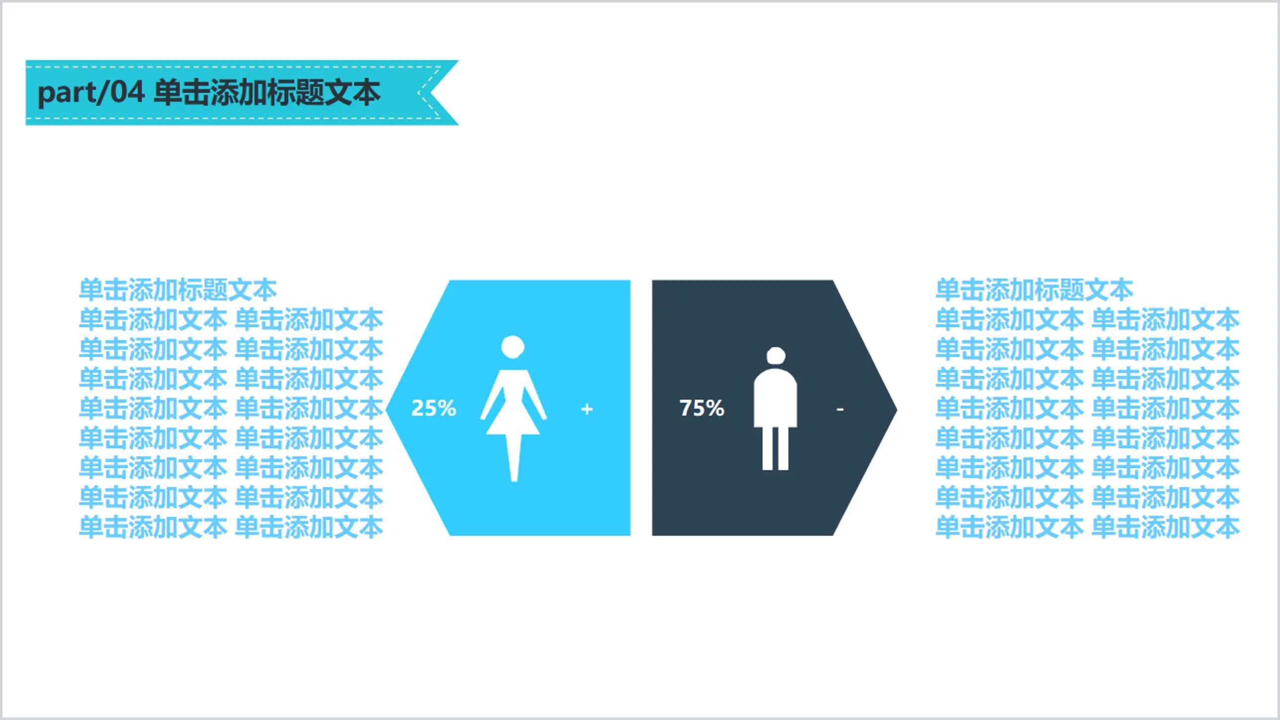 Modèle PPT de description du pourcentage d'hommes et de femmes