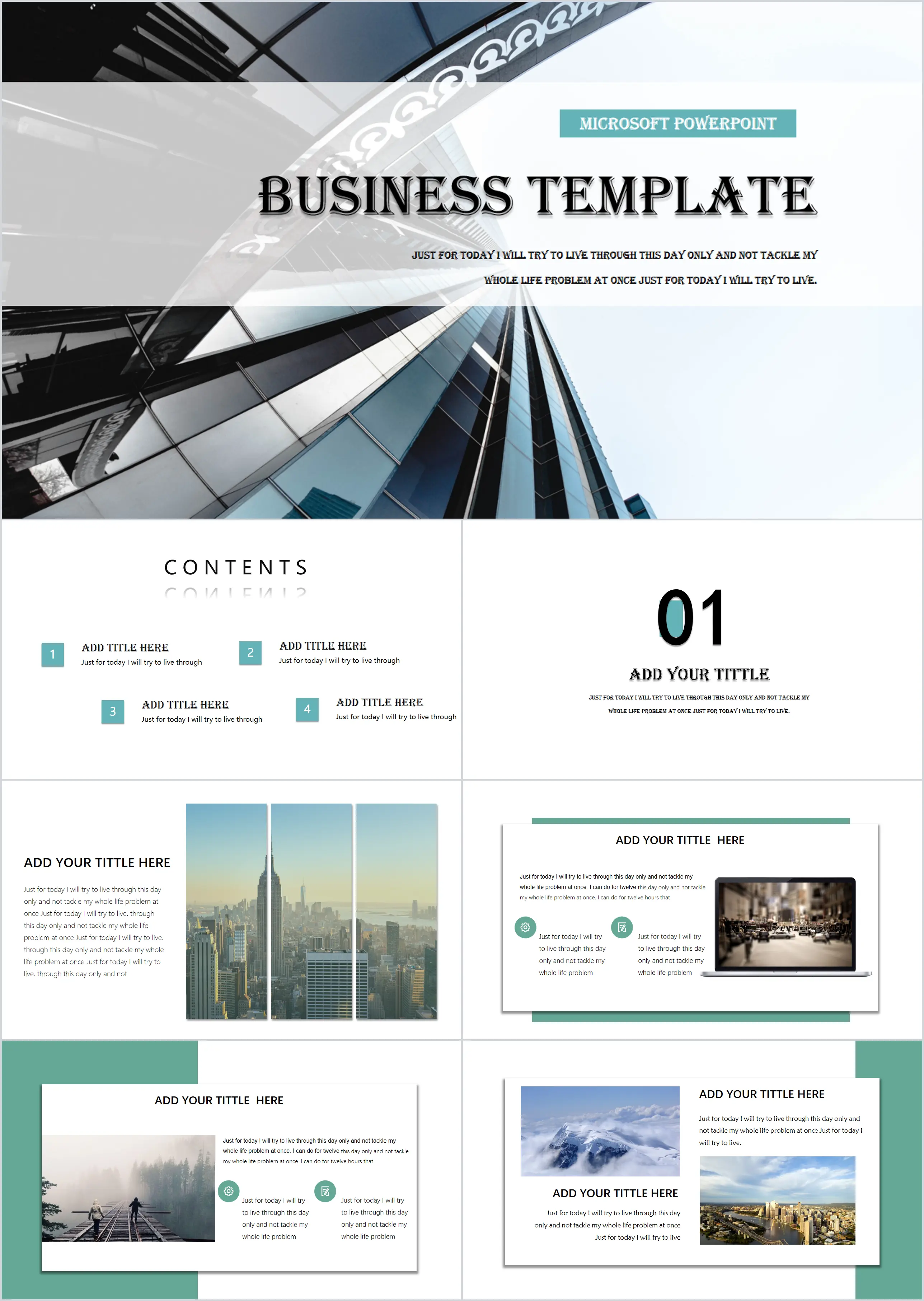 Simple European and American style ppt template