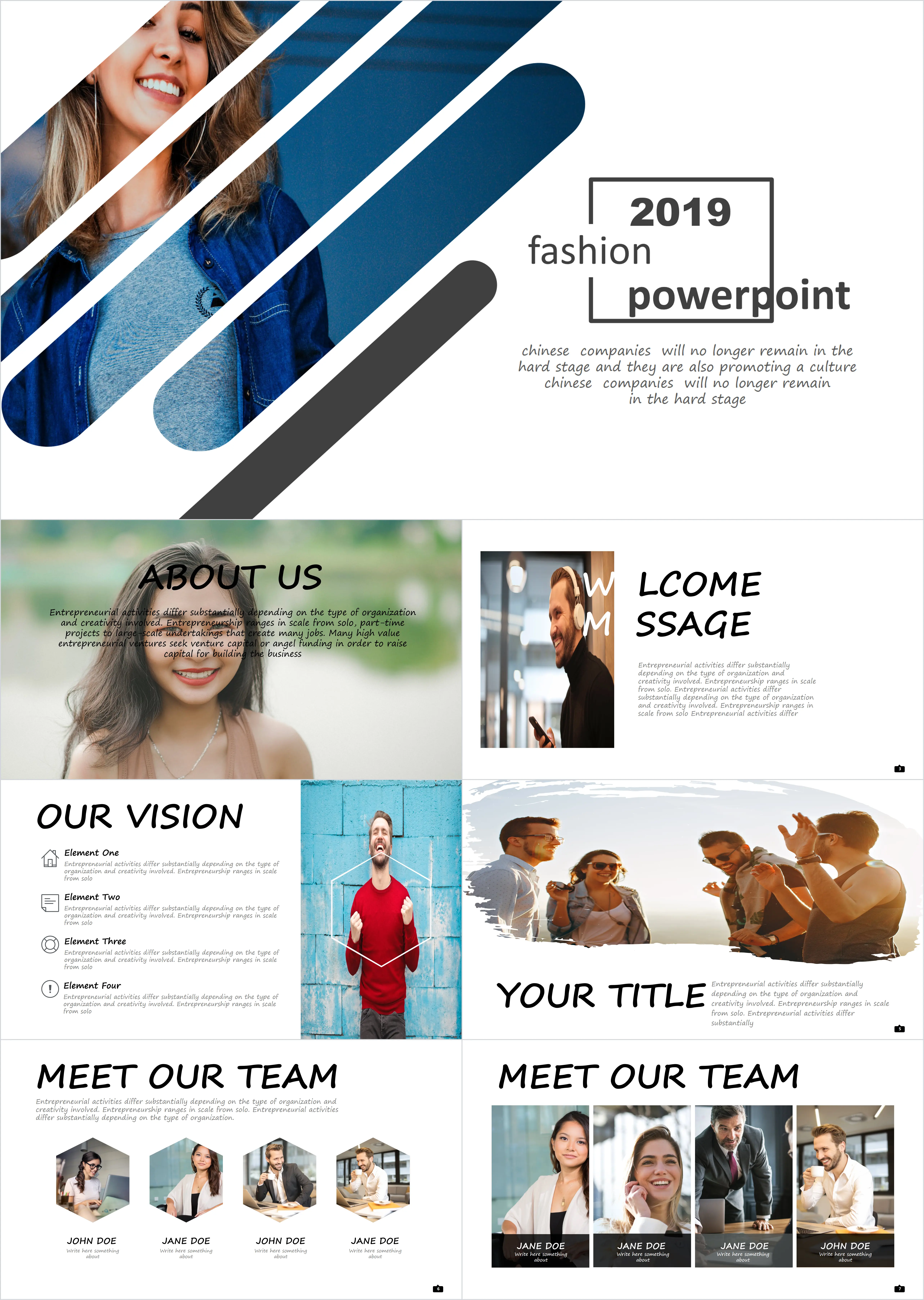 European and American fashion dynamic style magazine promotion product album PPT template