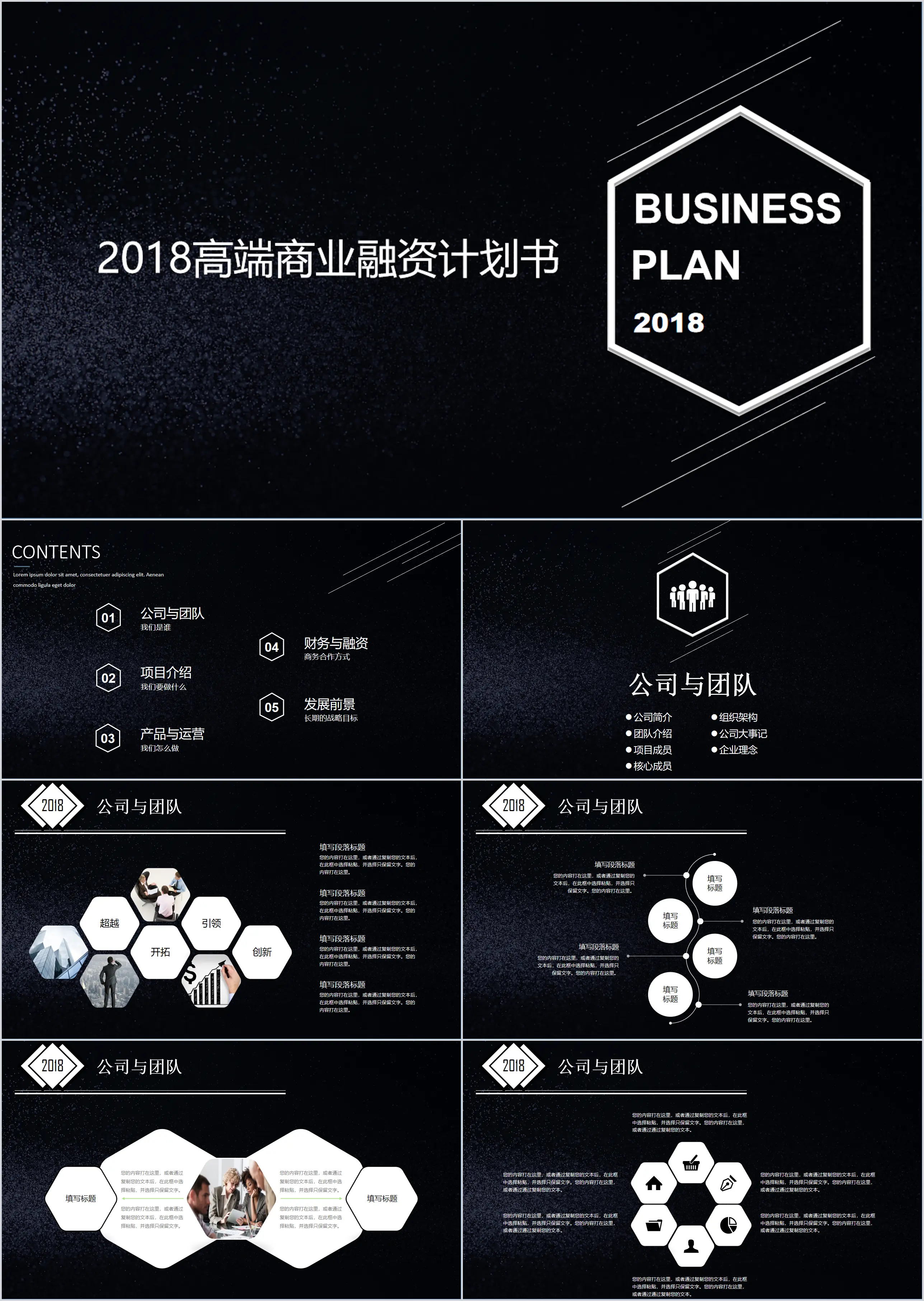 2018高端商业融资计划书PPT模板