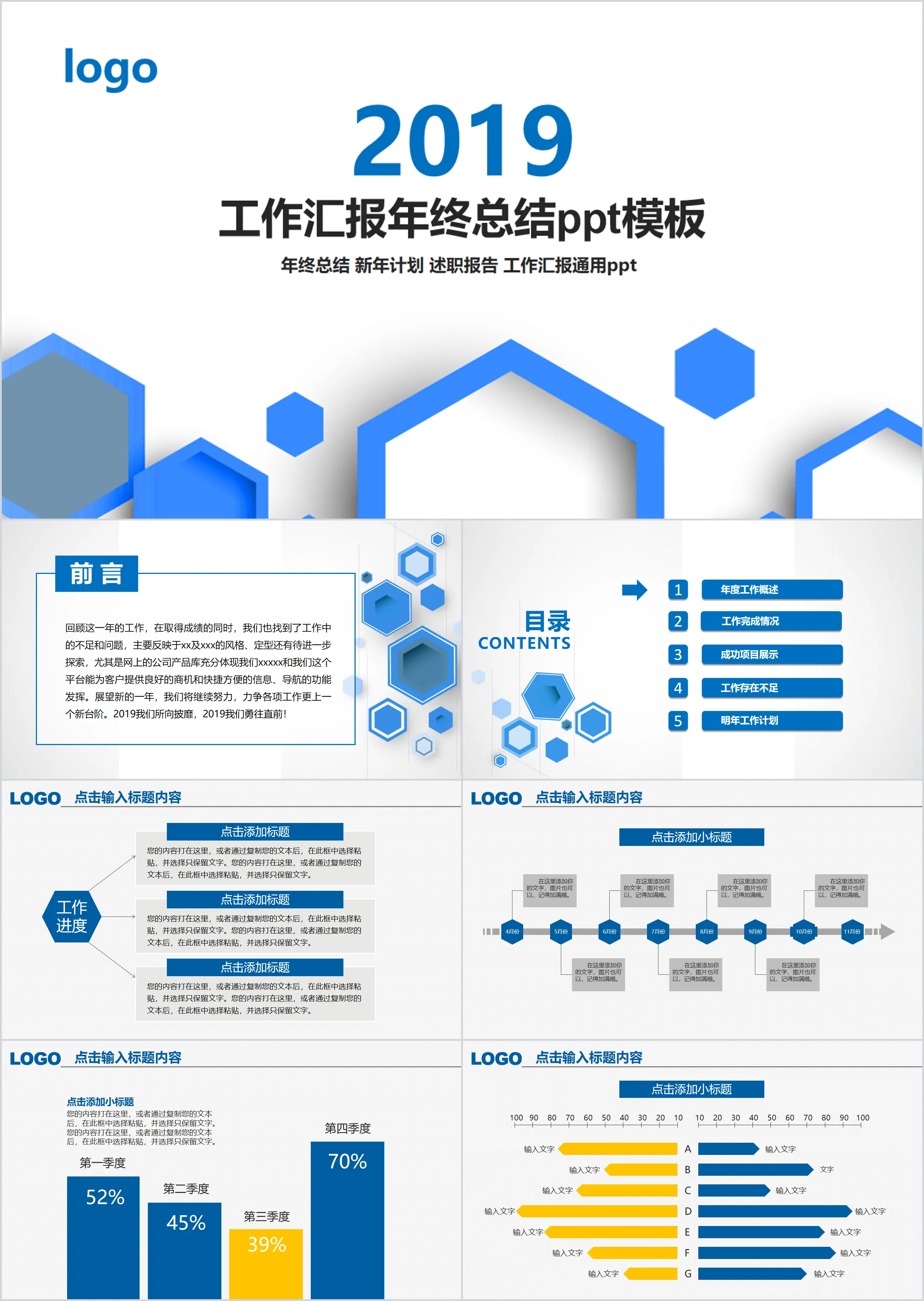 2018年年终工作总结ppt模板