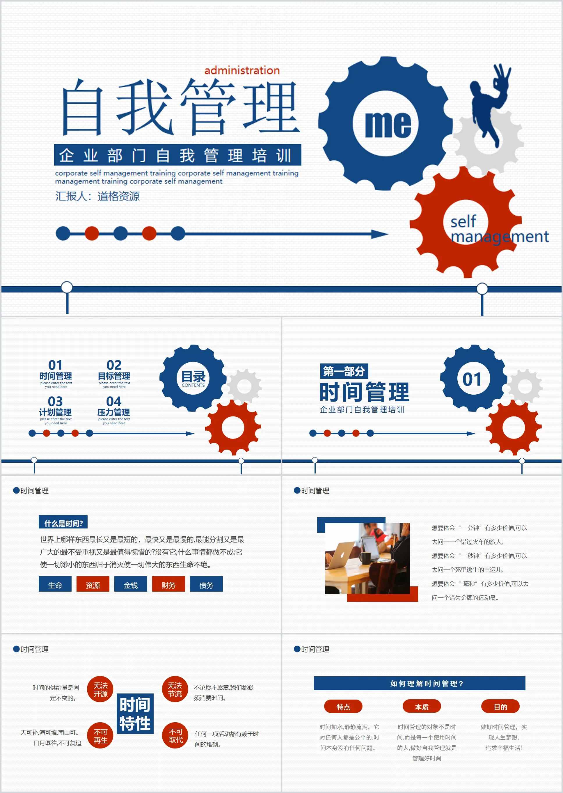 企業部門自我管理培訓PPT模板